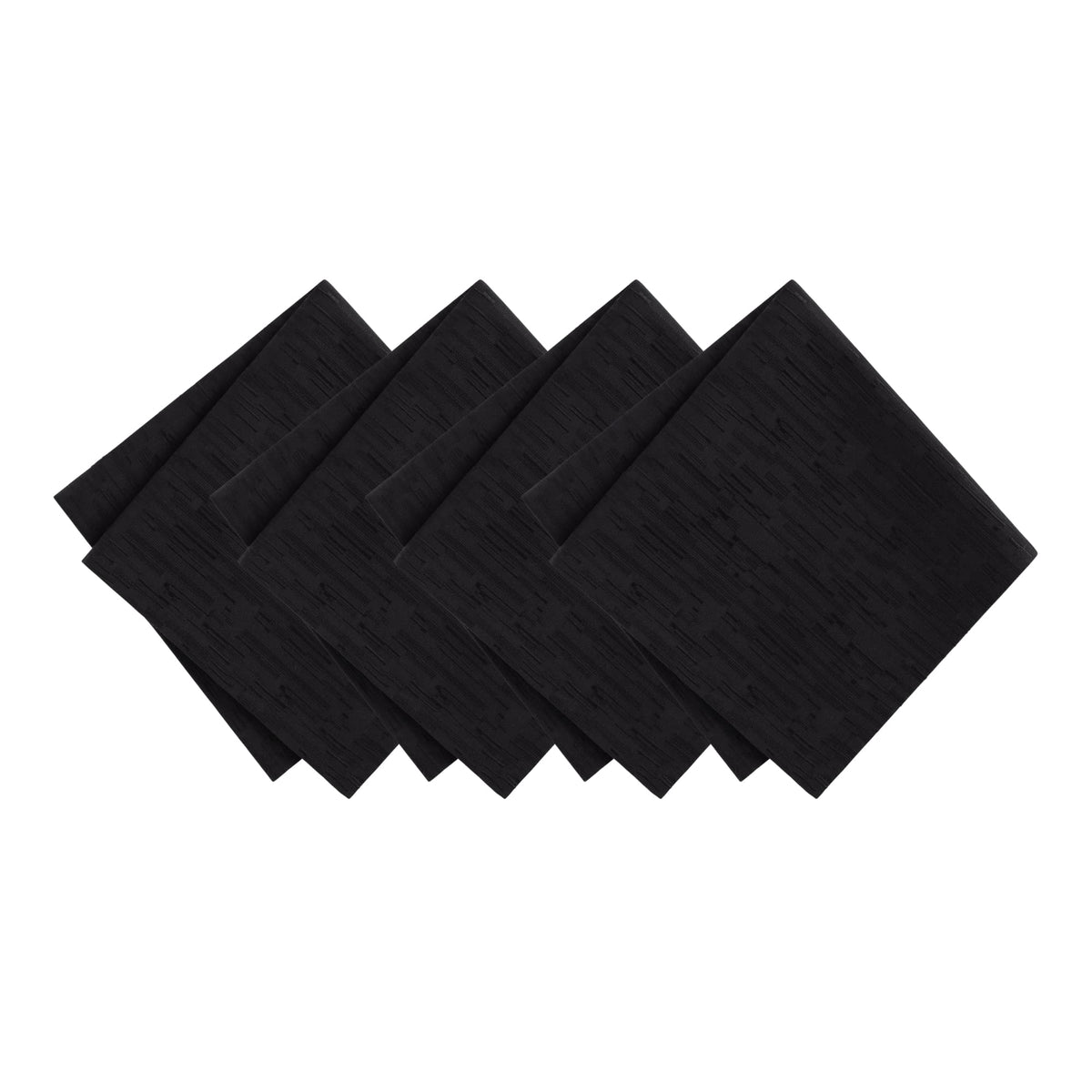Elrene Home Fashions Continental Solid Textured Water- And Stain-Resistant Napkins, Set Of 4, Black