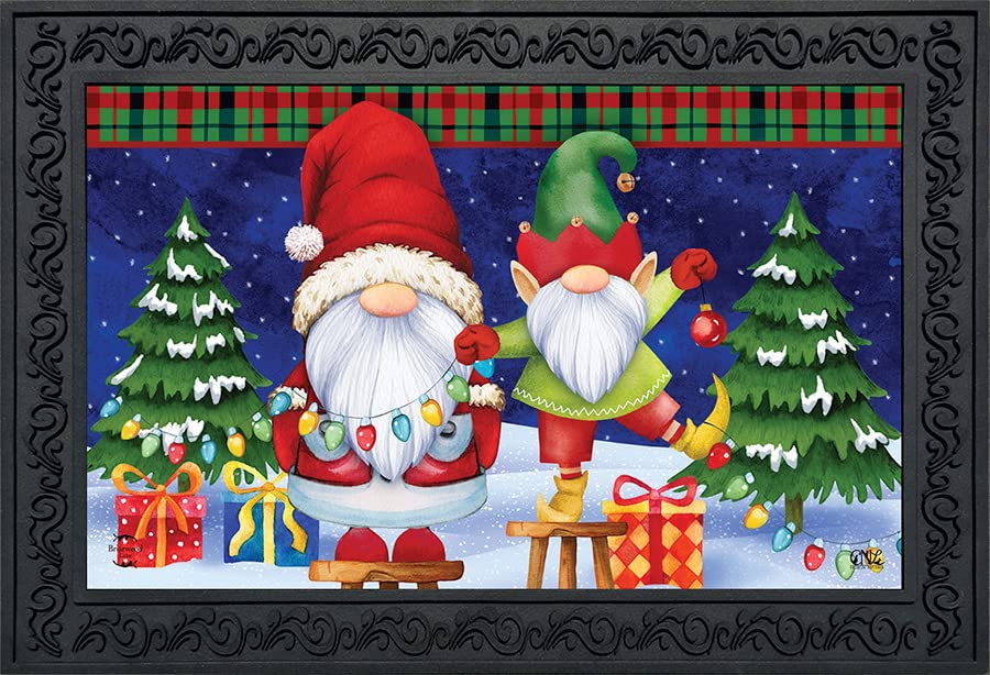 Briarwood Lane Christmas Gnomes Doormat Holiday Humor Elf Presents 30 X 18