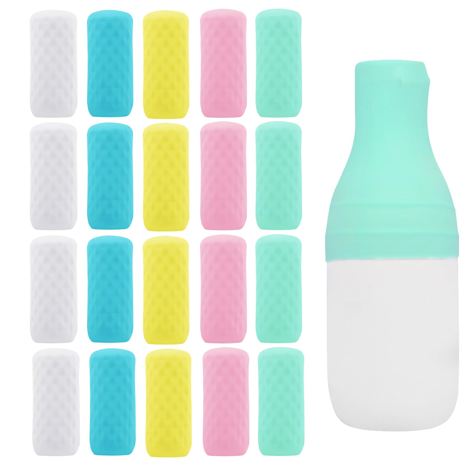 Foroume 20 Pack Travel Essentials Silicone Bottle Covers, Cruise Ship Essentials, Travel Accessories Luggage For Women Men, Elas