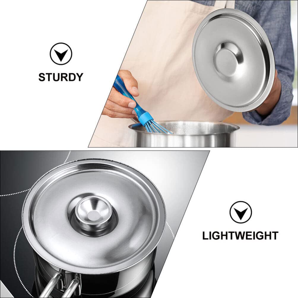 Yardwe 2Pcs Stainless Steel Cover Bowl 5In Universal Small Pot Lid Mini Pan Lid Bowl Covers Saucepan Cover Spices Pots Cover Sea