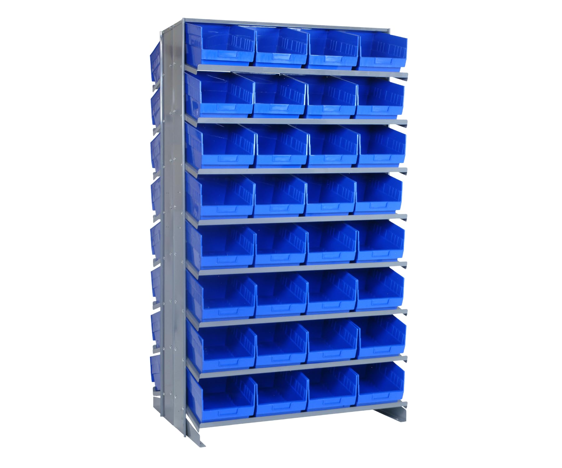 Pick Rack, Slopped, Double Sided, 24L X 36W X 63-1/2H, 800 Lbs. Capacity, (16) Shelves Configuration, Includes: (64) Qsb207 Blue
