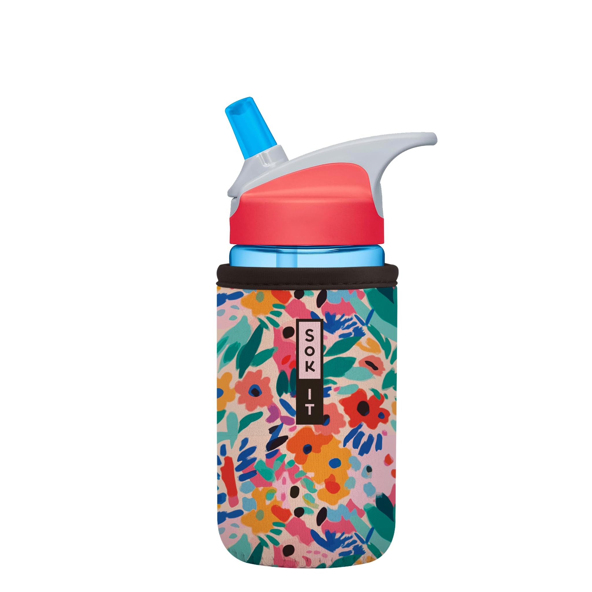Sok It BotlSok Water Bottle Sleeve Insulated Neoprene Cover (Abstract Floral, Fits 12oz CamelBak or Nalgene)
