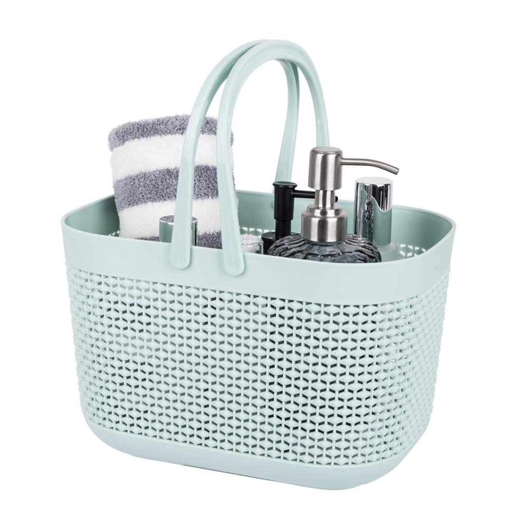 Uujoly Plastic Organizer Storage Baskets With Handles, Shower Caddy Bins Organizer For Bathroom And Kitchen (Blue)