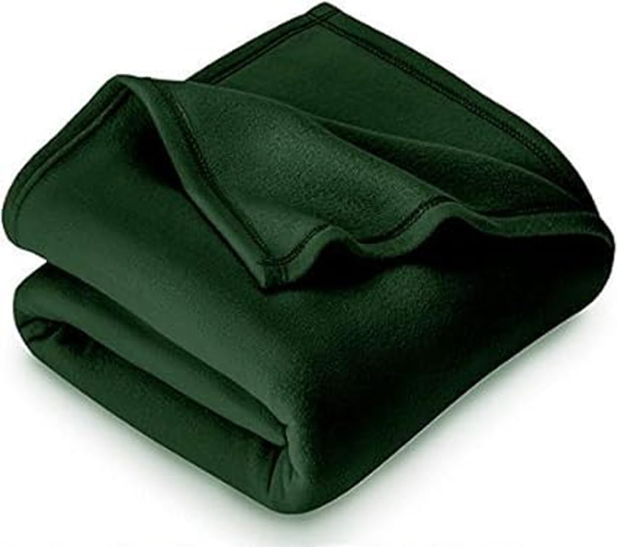 Pl Homes 220 Gsm Polar Fleece Single Bed Lightweight Plain Blanket For All Season Travel & Camping, 60X90Inch, Green