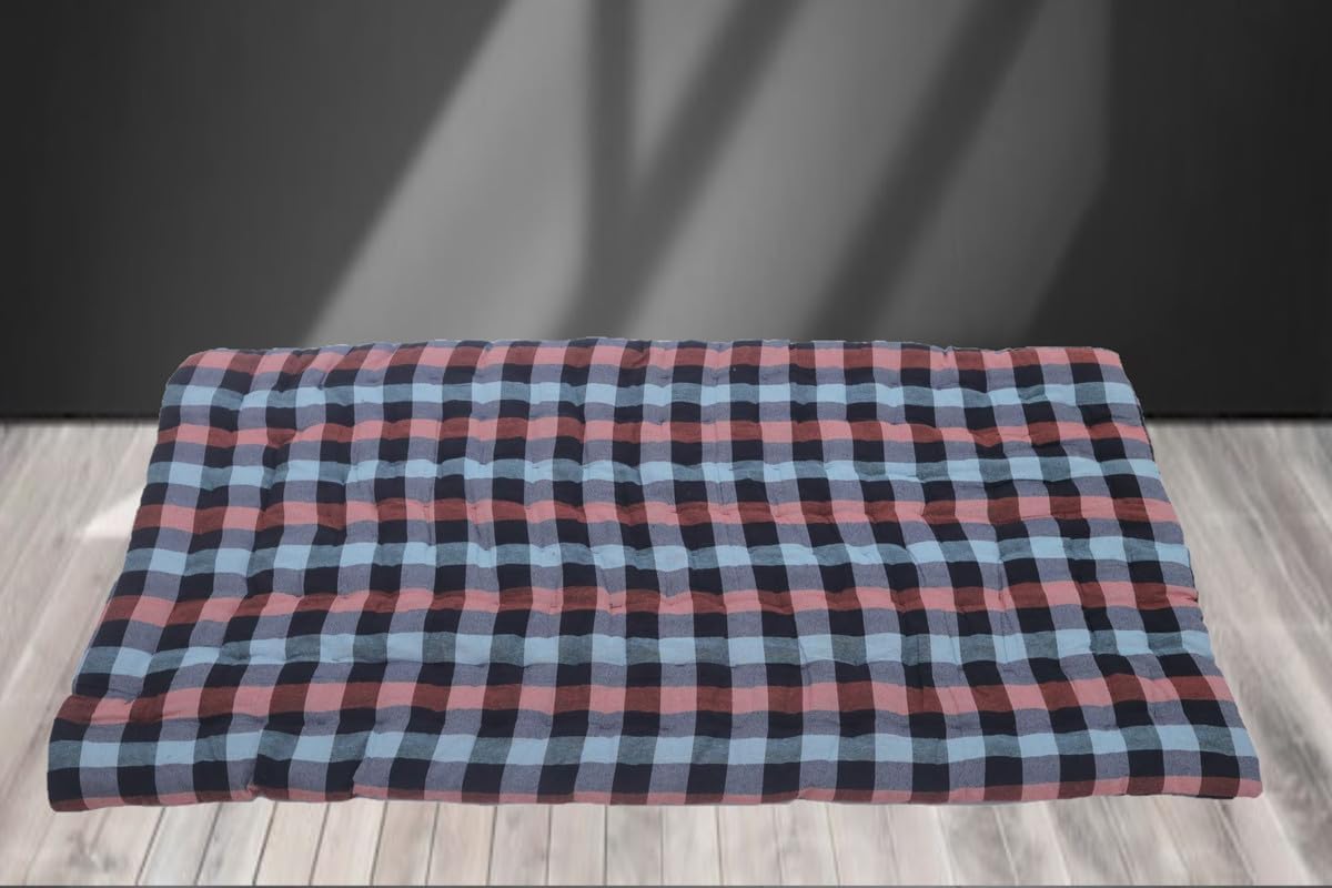 Homychair 2 inches Quilt Type Soft Cotton Filled Foldable Bed Mattress, Firm Gadda for Floor, Bed, Pg,Travelling, Light Weight (