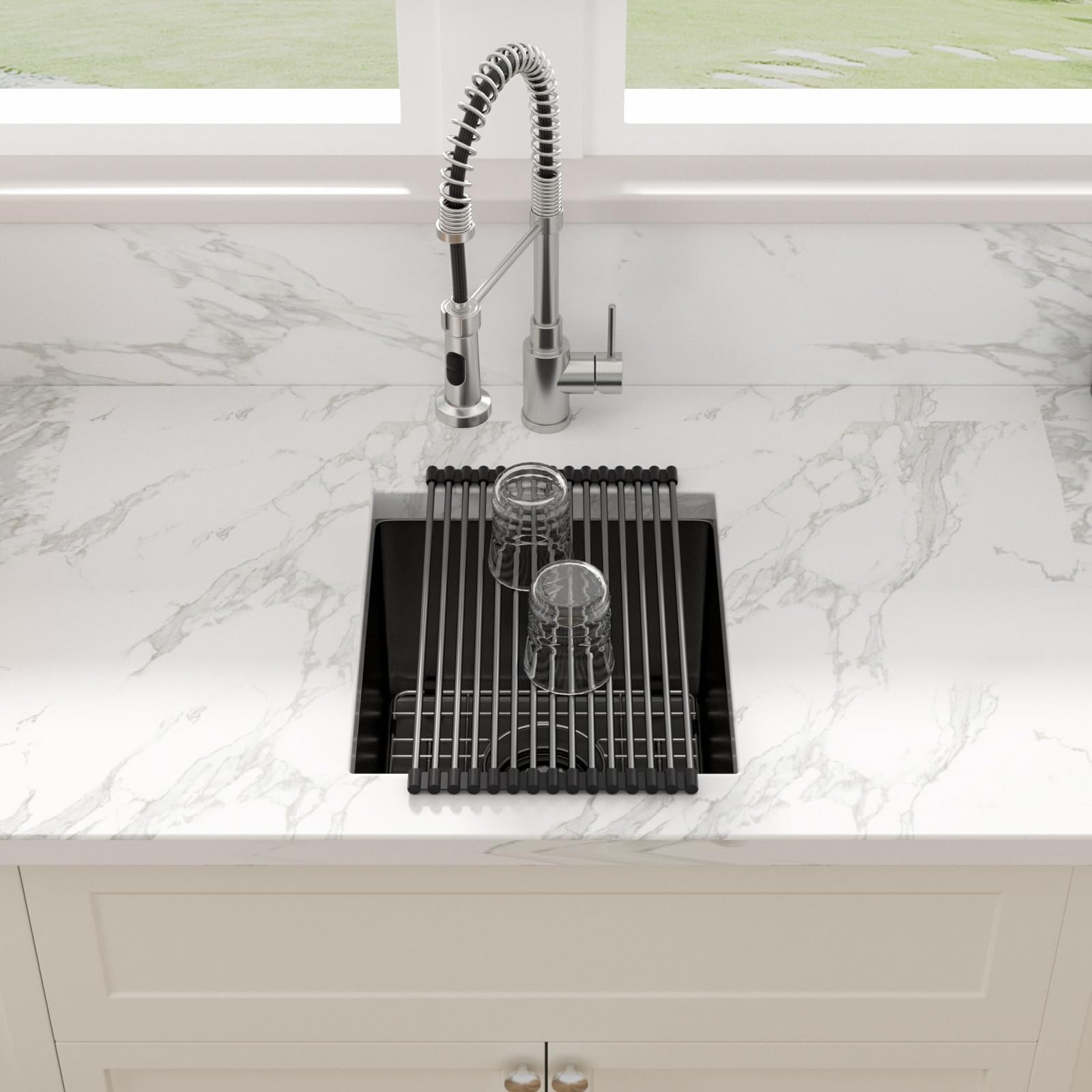 15 Undermount Black Bar Sink - Sarlai 15 X 17 Inch Undermount Wet Bar Prep Sink Stainless Steel 16 Gauge Gunmetal Black Single B