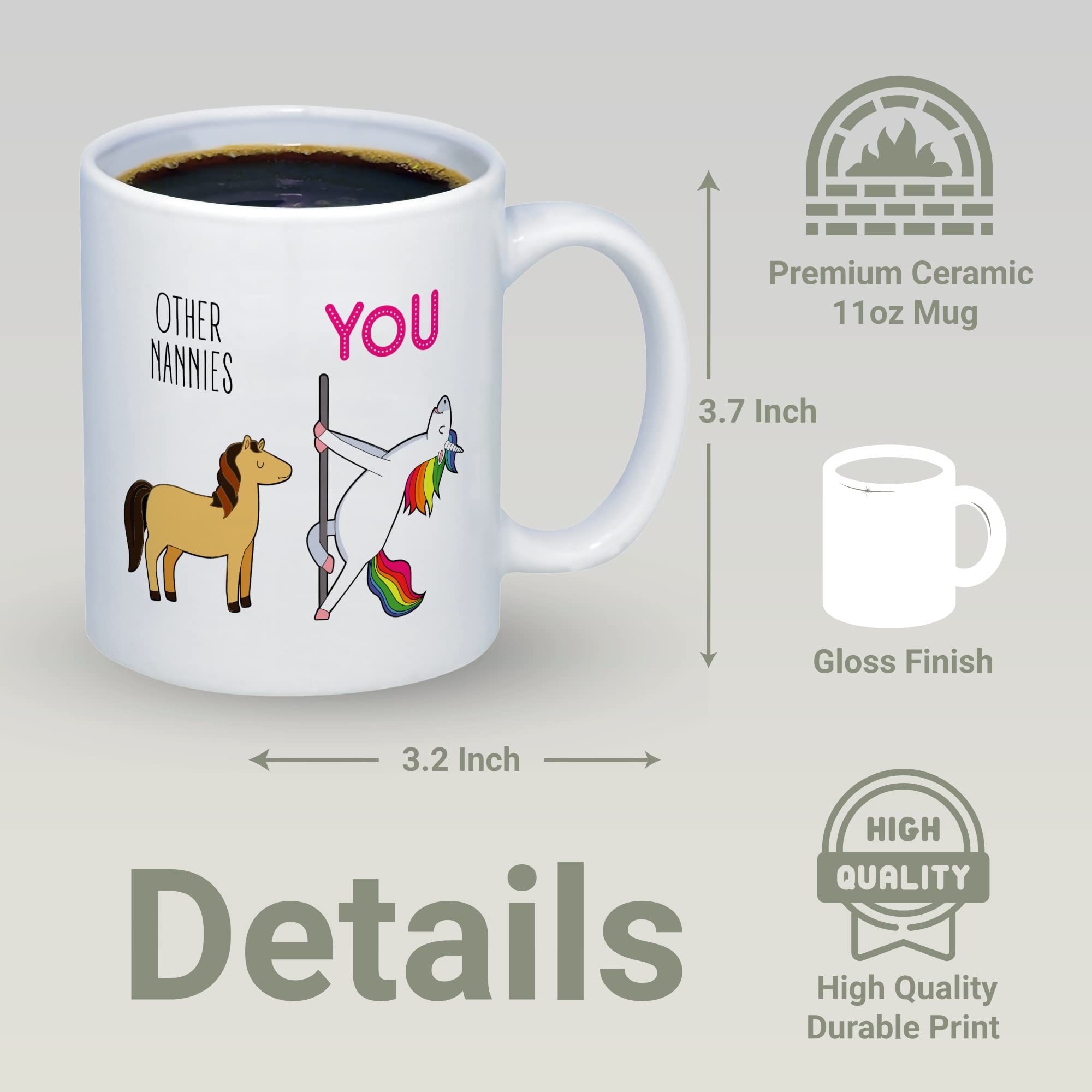 Funny Nanny Gift, Best Nanny Mug, Nanny Grandma Birthday Gifts From Grandchildren, Nanny Gifts From Kids, Mother 'S Day Mugs, Be