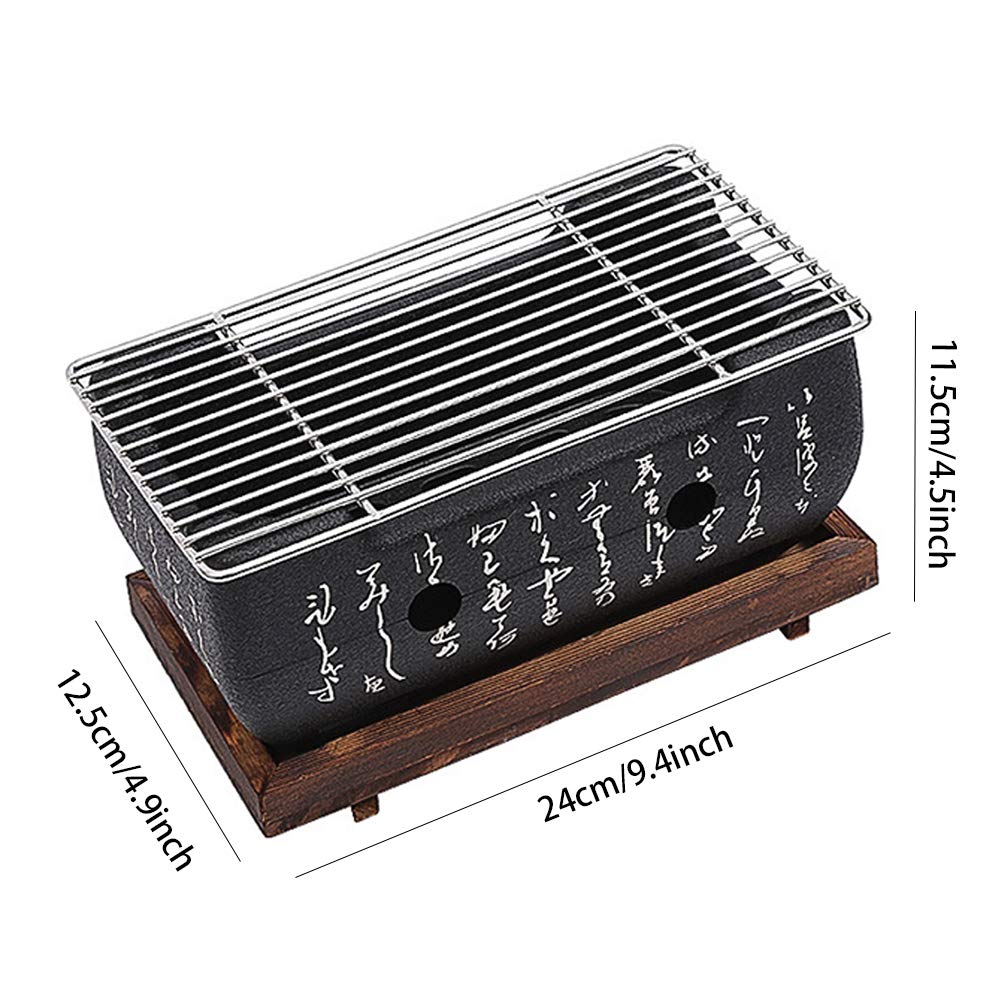 Japanese Style Barbecue Grill Portable Food Charcoal Stove/Bbq Plate Household Barbecue Tools Accessories (Bbq Grill (24X12.5Cm)