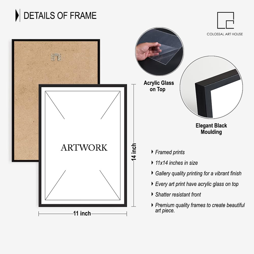 Colossal Art House Contemporary Framed Poster Wall Painting For Living Room, Bedroom, Kitchen And Office Wall Decoration Frame D