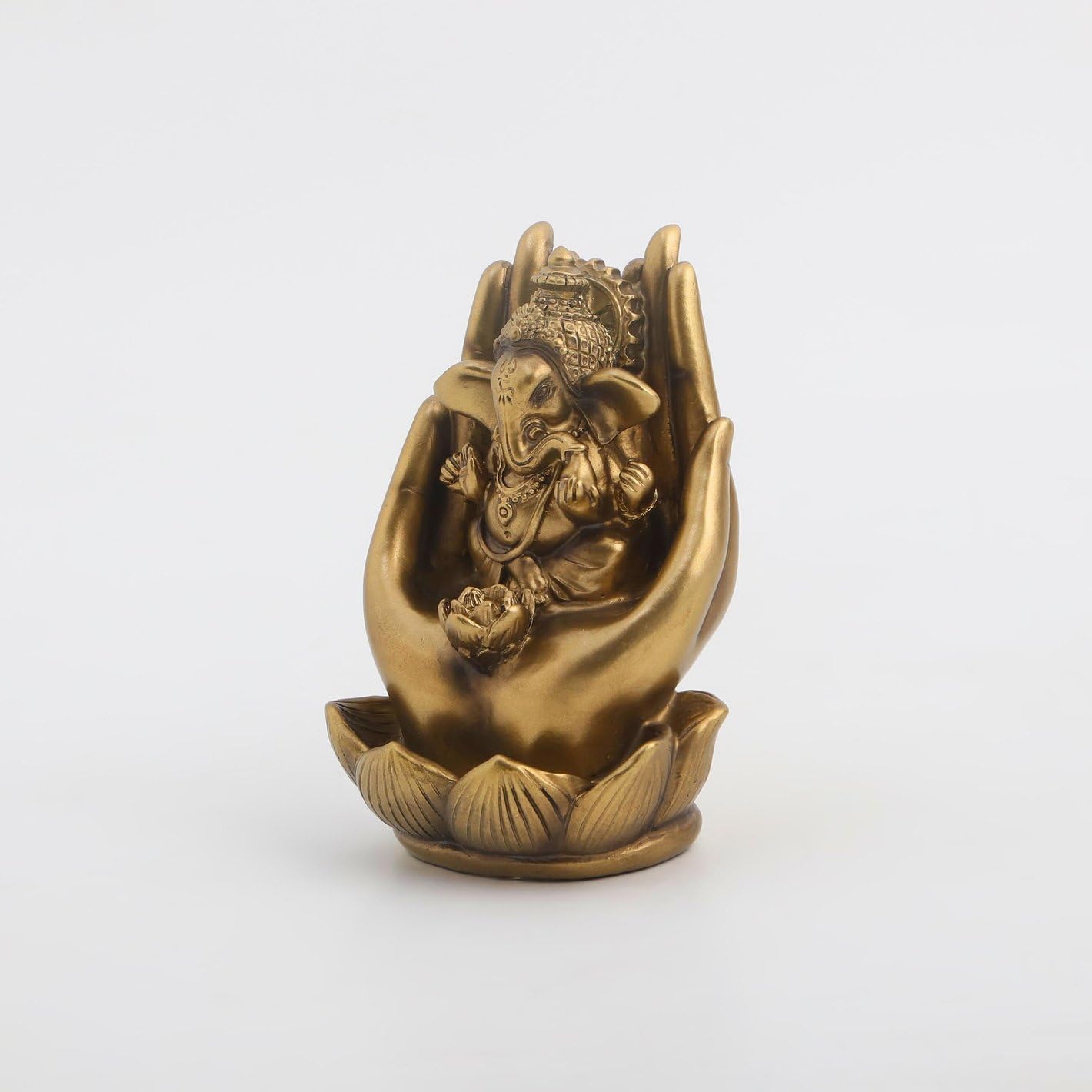 Karigaari India Gold Finish Ganesh Idol For Car Dashboard Ganesha Murti Ganpati Idol For Home Decor Puja Lord Ganesh Statue Gift