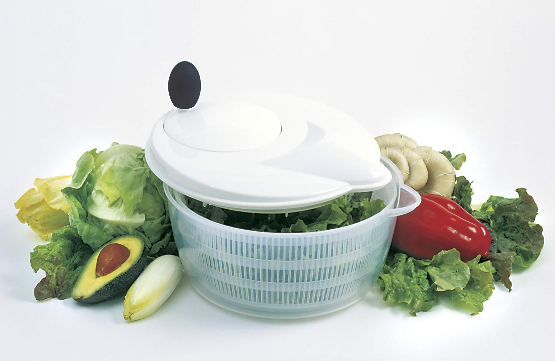 Norpro Salad Spinner - 9-Inch Plastic Kitchen Tool, White, Model 813