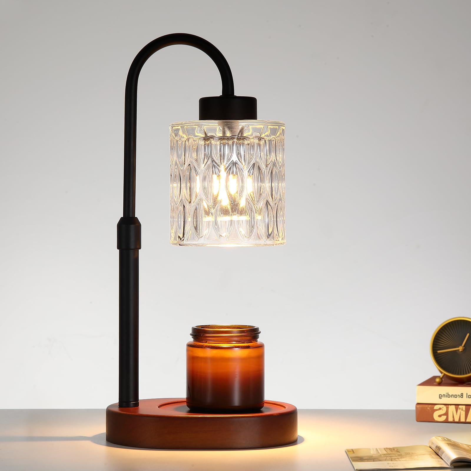 MEIXISUE Black Candle Warmer Lamp with Dimmer and Timer,Home Decor Lamp for Scented Jar,Electric Wax Melt Warmer,Mother s Day/B