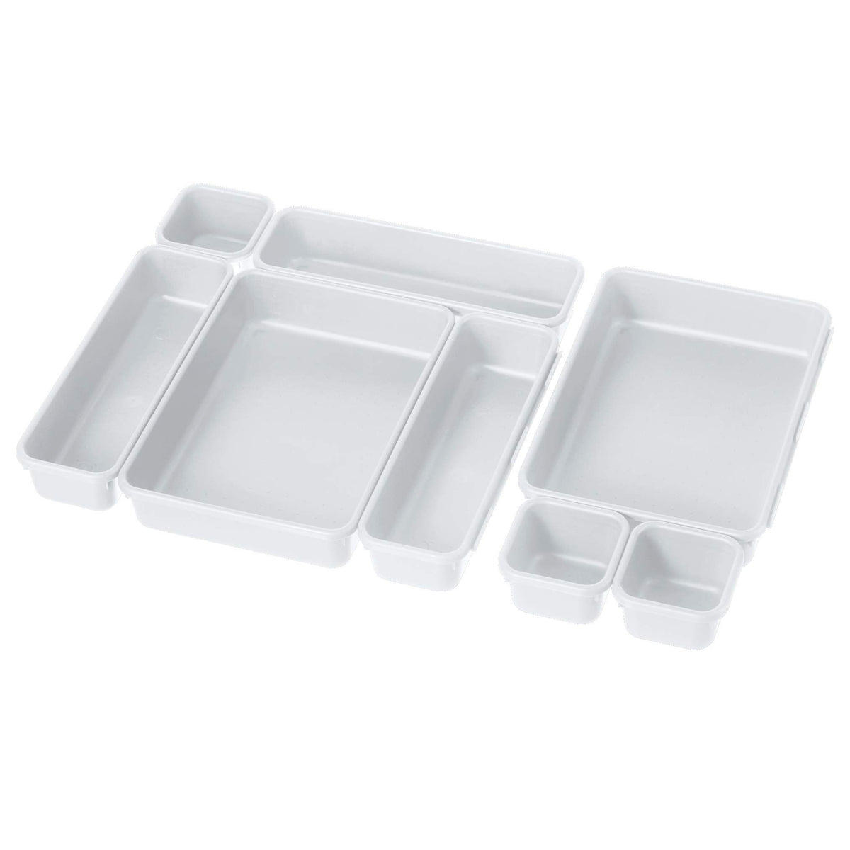 OGGI 8 Pack Interlocking Drawer Organizers & Storage Bins -Bathroom, Office, & Kitchen Organization, Containers for Organizing,