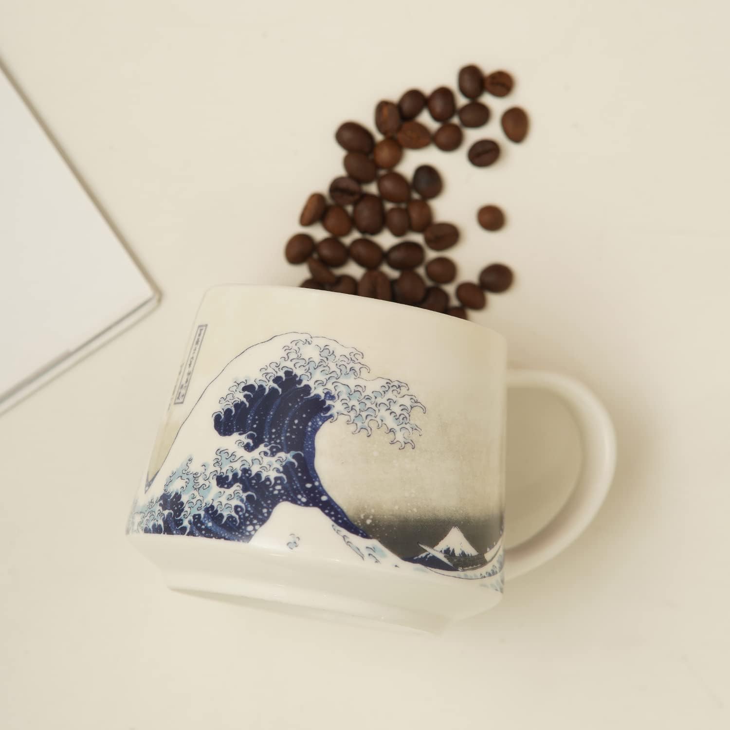 Tzssp Coffee Ceramic Mug Porcelain Latte Tea Cup 12Oz. Wave