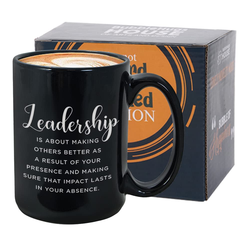 Inspirational Coffee Mug 15 Oz, Leadership Is About Making Others Better Quote