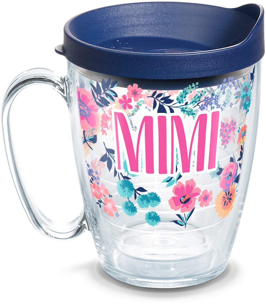 Tervis Made in USA Double Walled Dainty Floral Mothers Day Insulated Tumbler Cup Keeps Drinks Cold & Hot, 16oz Mug, Mimi