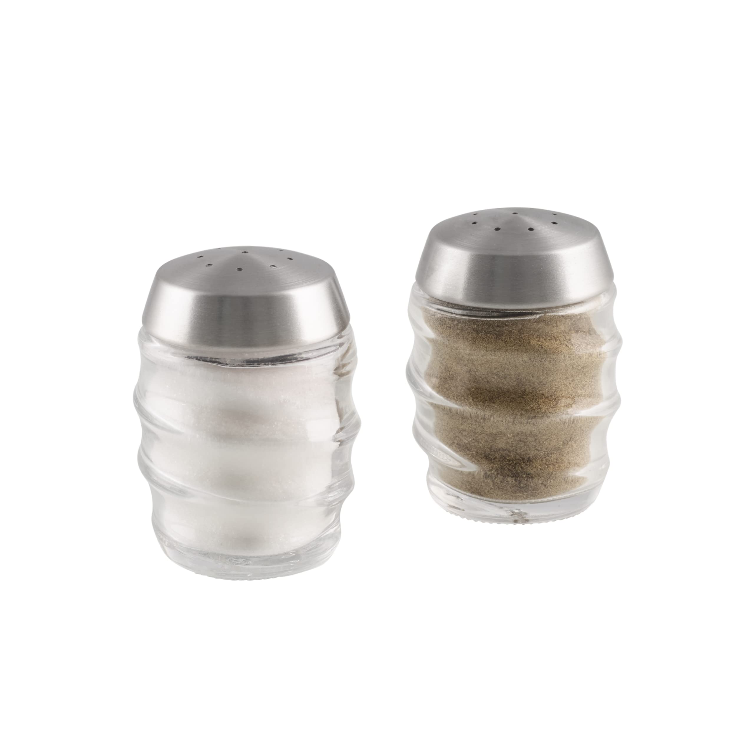 Cole & Mason Bray Salt & Pepper Shaker Set - Wide Neck Salt And Pepper Shakers - Inverted Shaker Set - Partially Filled Spice To