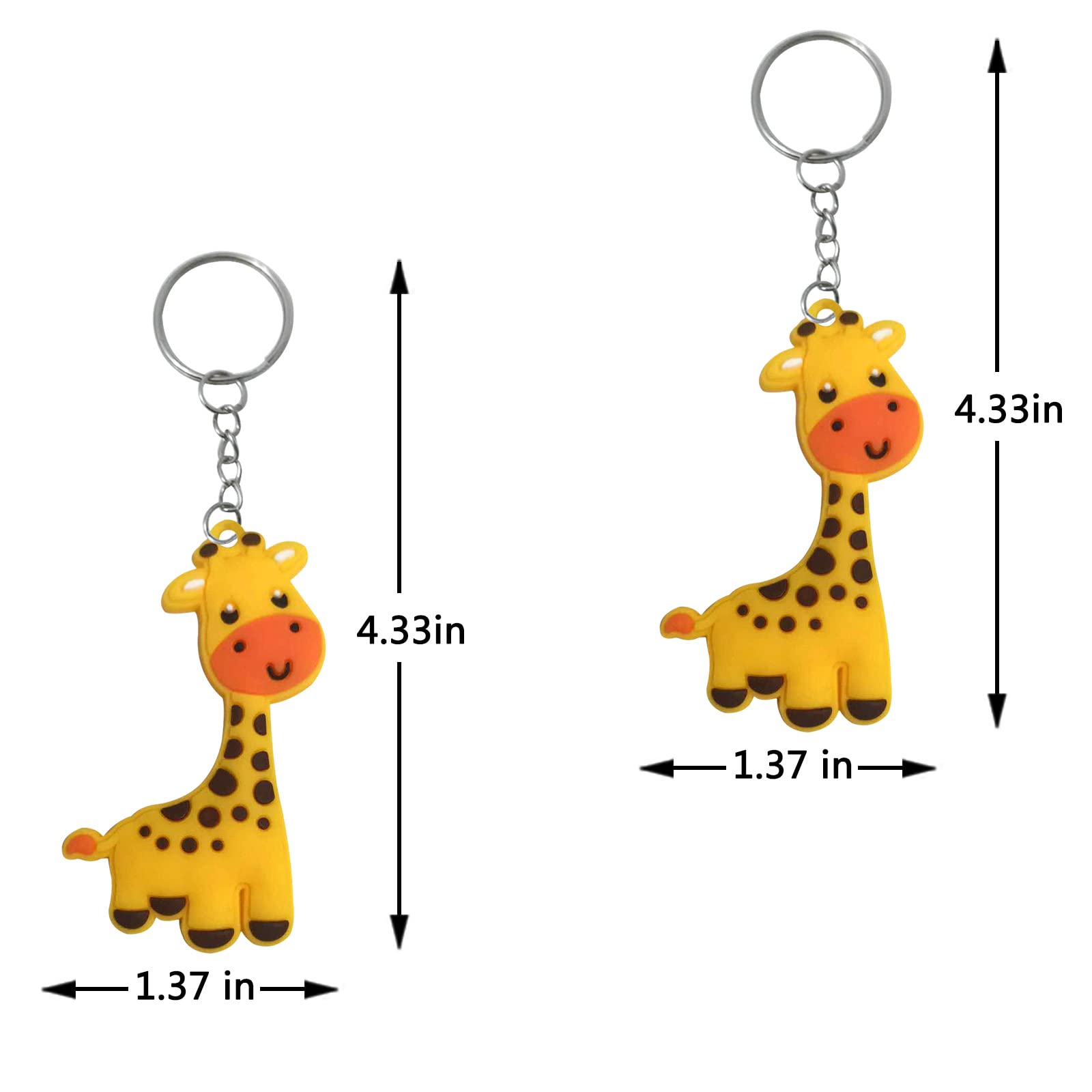 Imagitek 24 Pack Giraffe Keychains Safari Animal Keychains For Giraffe Themed Party Favors, Jungle Safari Party Favors, Birthday