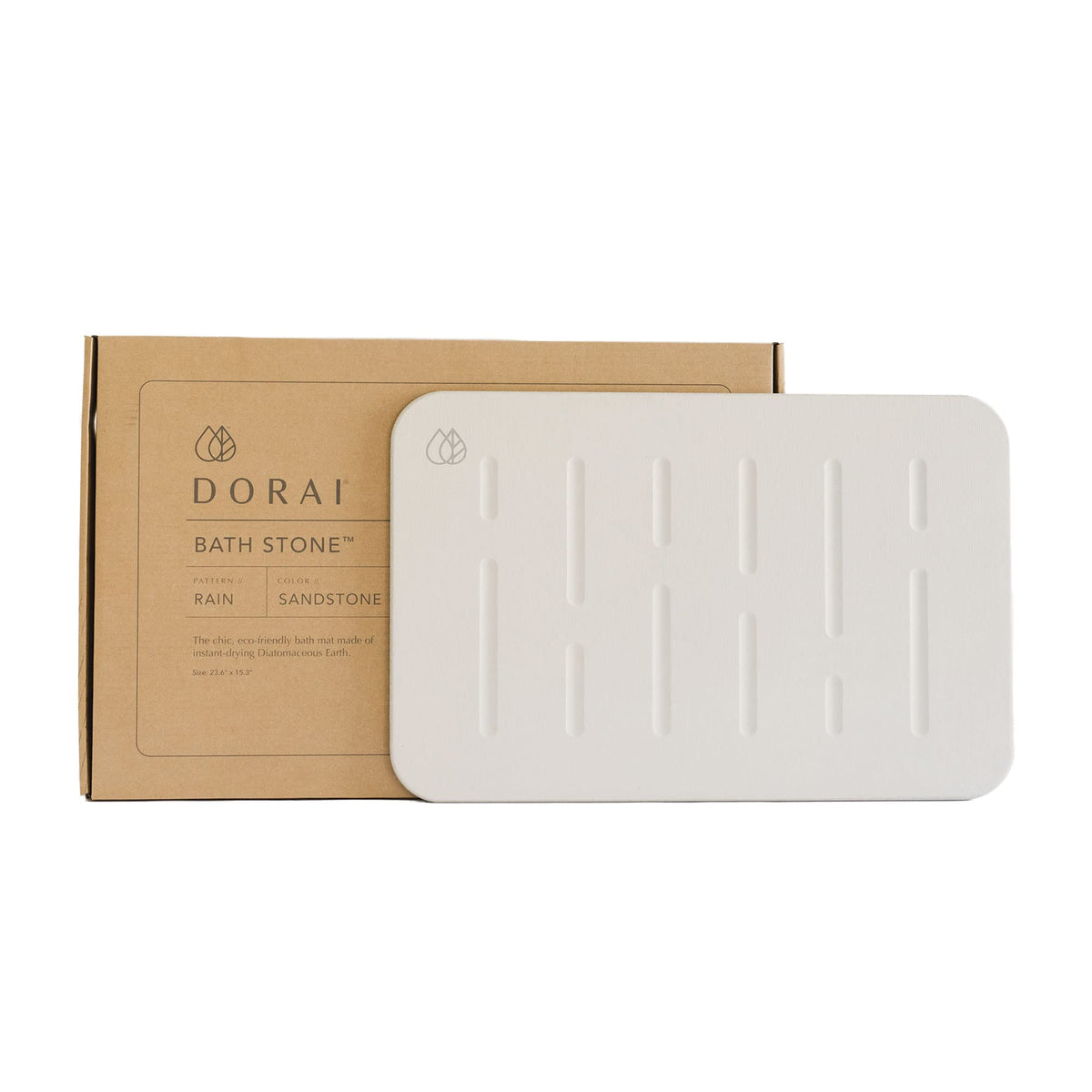 Dorai Home Bath Stone - Luxury Stone Bath Mat - Instantly Removes Water - Non-Slip Surface - Modern And Stylish Design - Rubberi