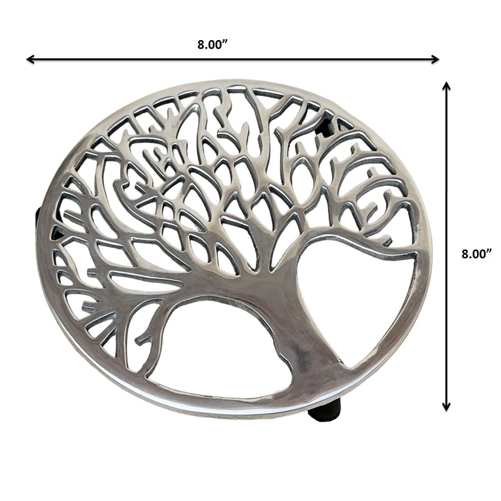 Cast Metal Tree Trivets For Hot Dish Pot Pan, Heat Resistant Teapot Trivets Rustic Hot Dish Plate Holder For Kitchen Dining Tabl