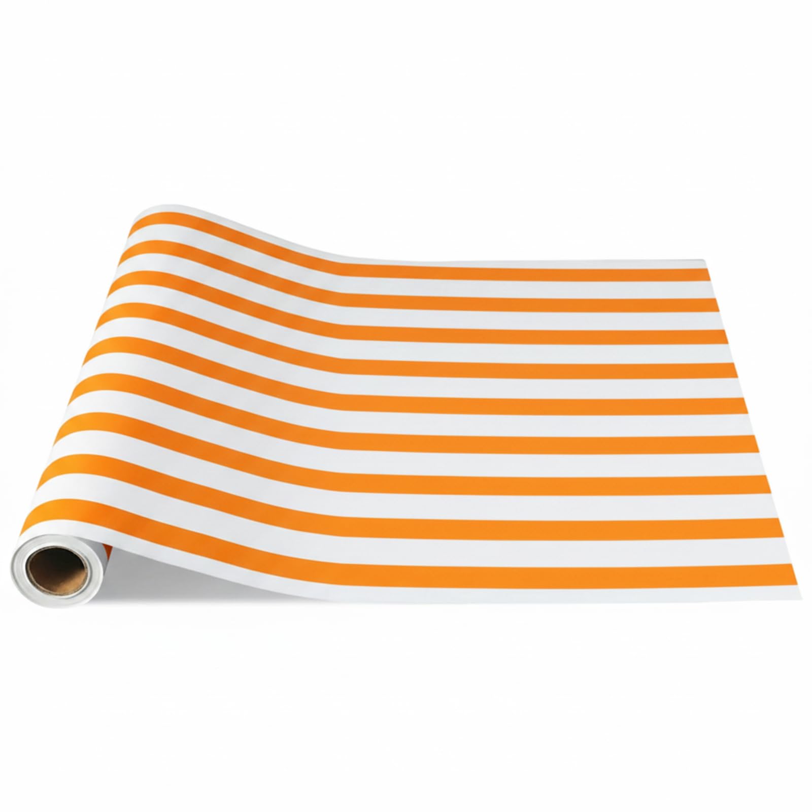 AmazingSpark Orange Striped Table Runner Roll - 25 Long X 16 Wide Disposable Paper Cabana Striped Table Runner for Birthday Wed
