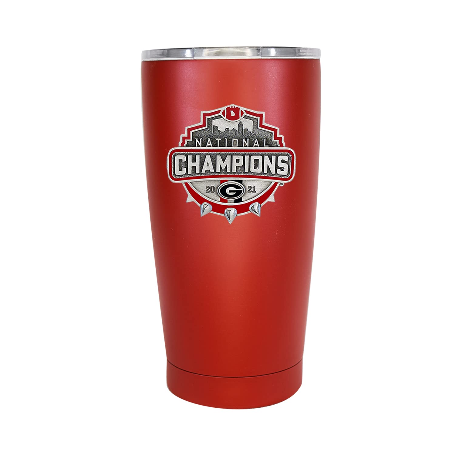 Heritage Pewter Georgia Bulldogs 2021-2022 National Champions 15 Oz. Tumbler - Spike Logo, Red | Durable Thermal Travel Mug For