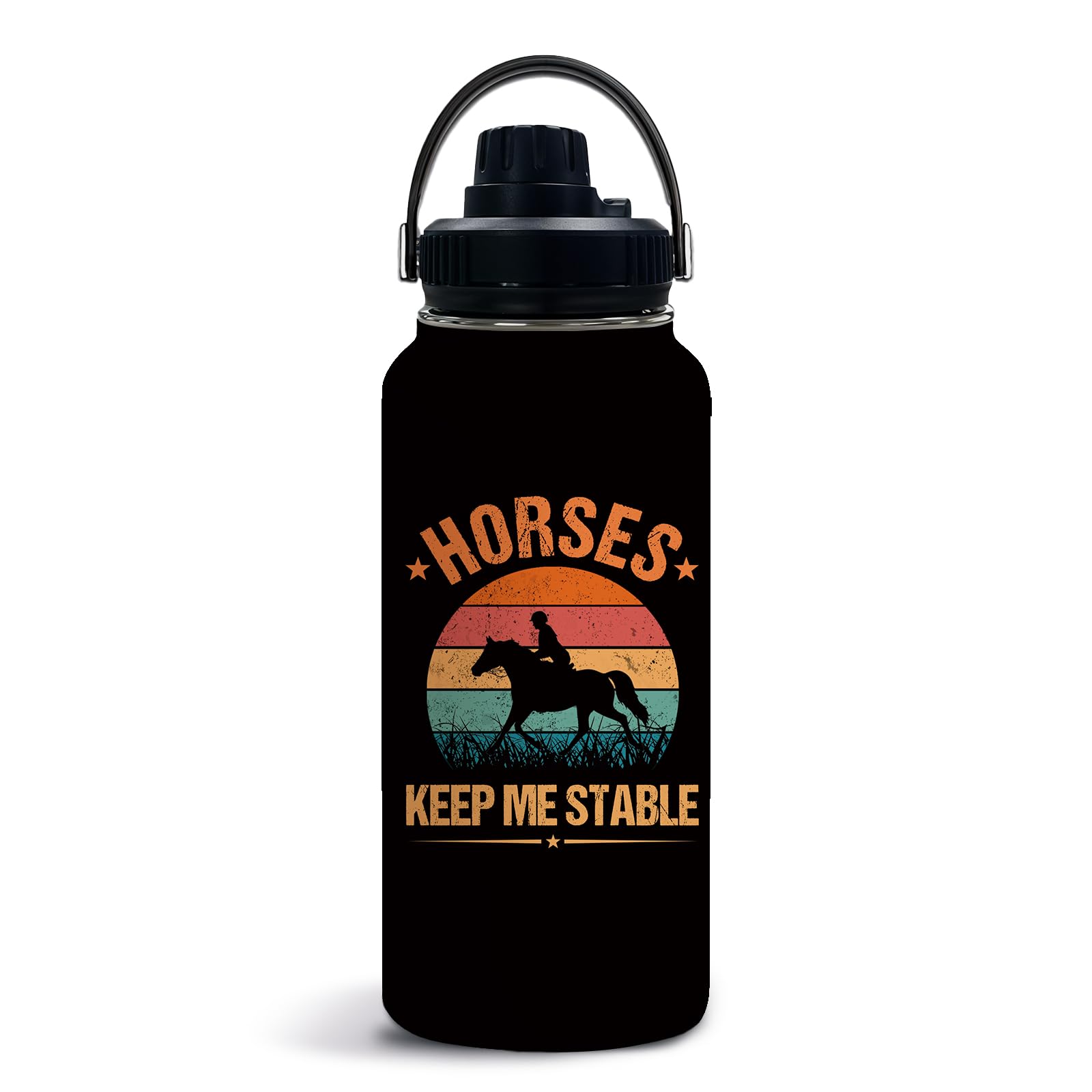 Uibunoo Horse Gifts for Women Girls, Horses Stainless Steel Insulated Water Bottle with Lid 32oz, Horse Theme Gifts for Thanksgi