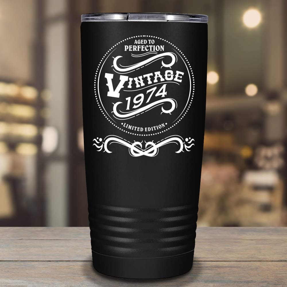 1974 Aged To Perfection Vintage | 46Th Birthday Gifts For Men And Women | Funny Vintage 46 Year Old Presents | 20 Oz Party Stain
