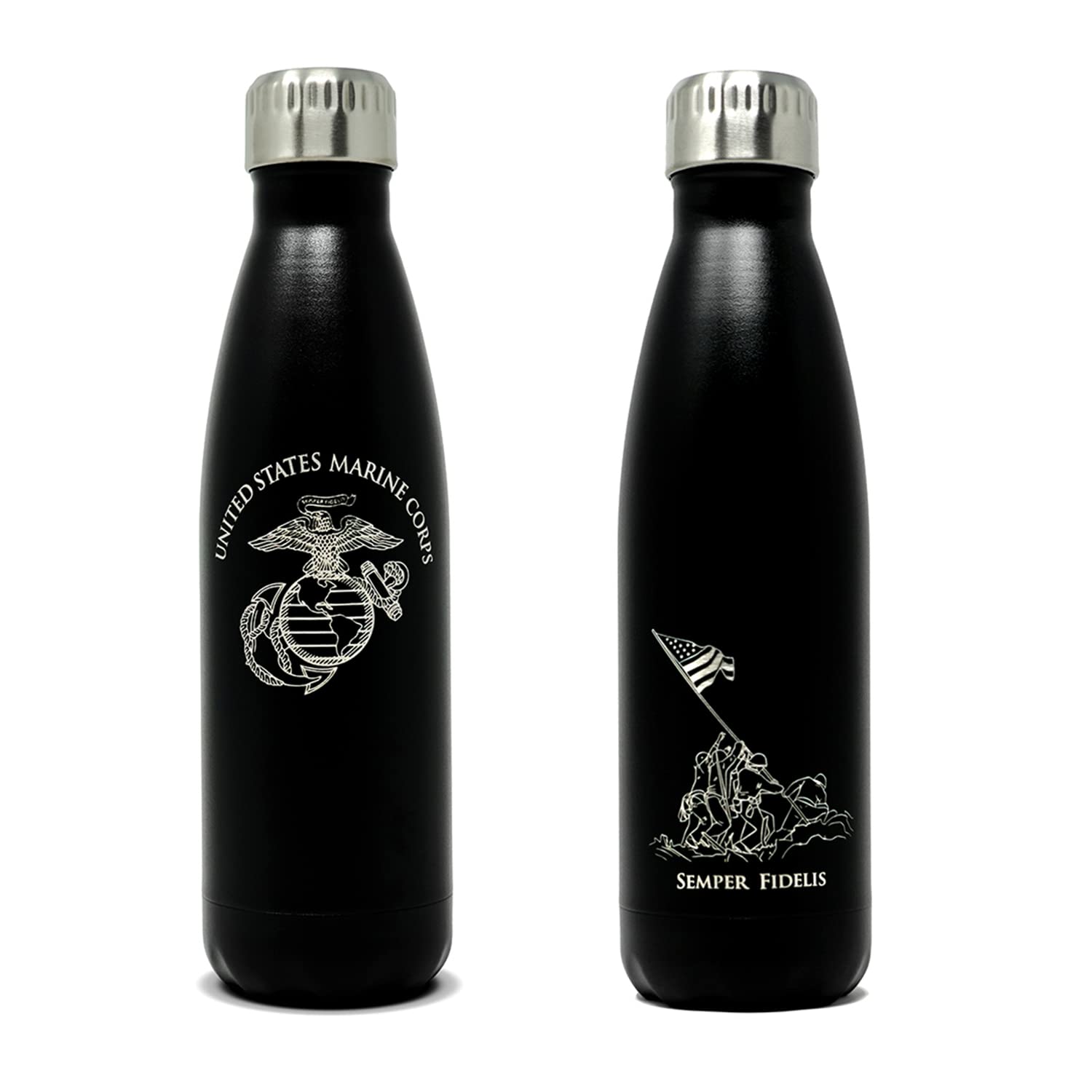 Usmc 17Oz Double Wall Vacuum Insulated Stainless Steel Marine Corps Water Bottle - Perfect For Pt, Outdoor Sports, Hiking Campin