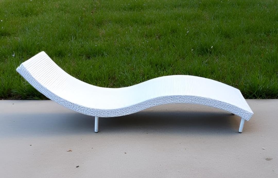 Aakarshak India Outdoor Swimming Poolside Lounger Beach Sunbathing Lawn Patio Chaise Lounge Sun Lounger Chair (White)