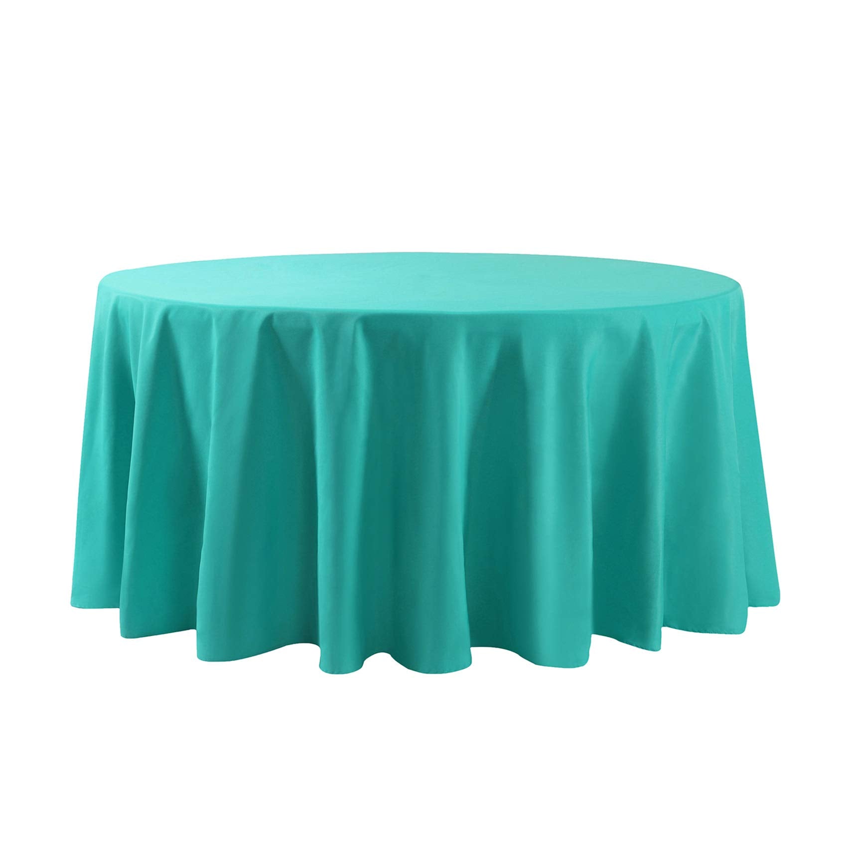 120 Inch Round Tablecloth Washable Polyester Table Cloth Decorative Table Cover For Wedding Party Dining Banquet(120 Inch,Turquo