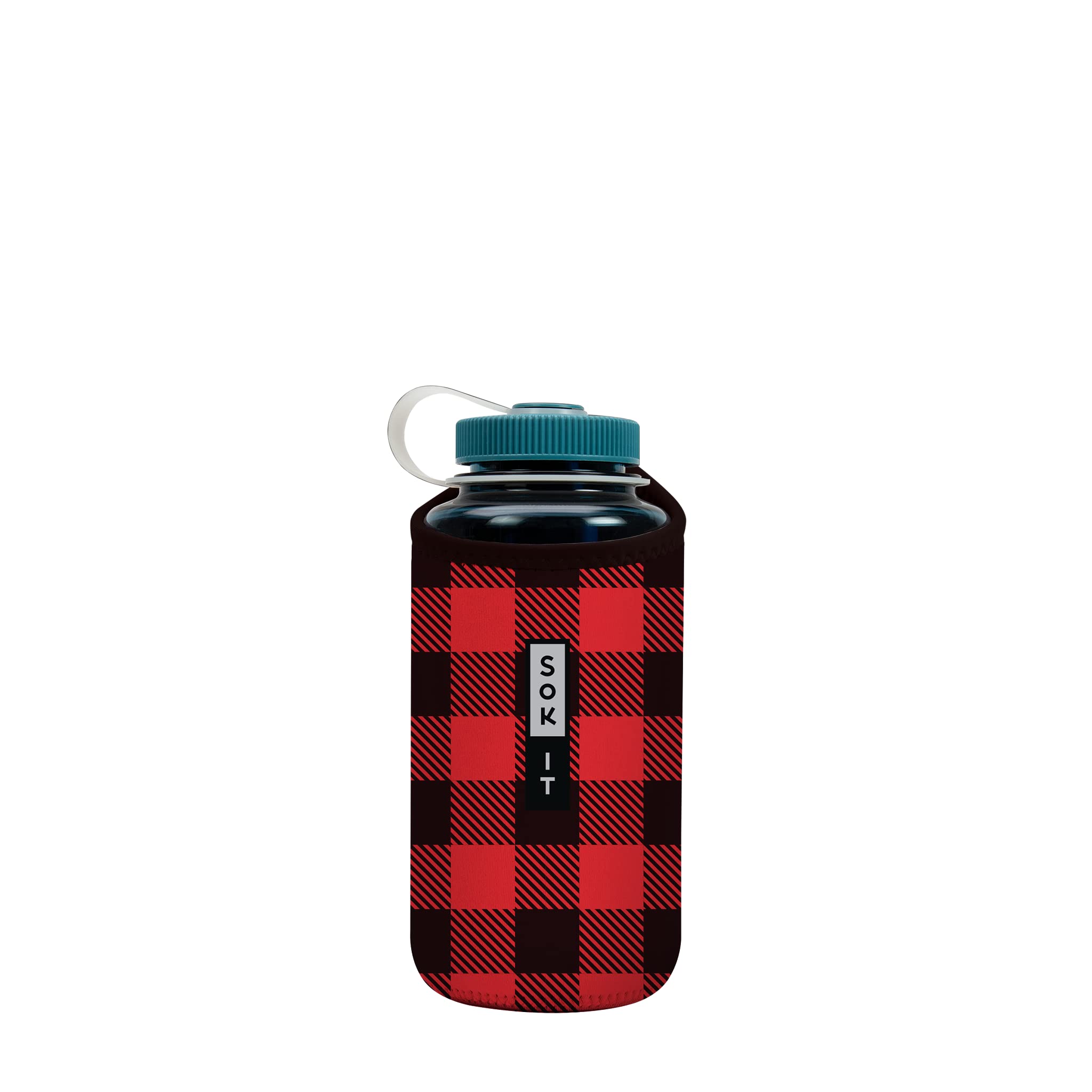Sok It BotlSok Water Bottle Sleeve Insulated Neoprene Cover (Buffalo Check, Fits 32oz Nalgene)