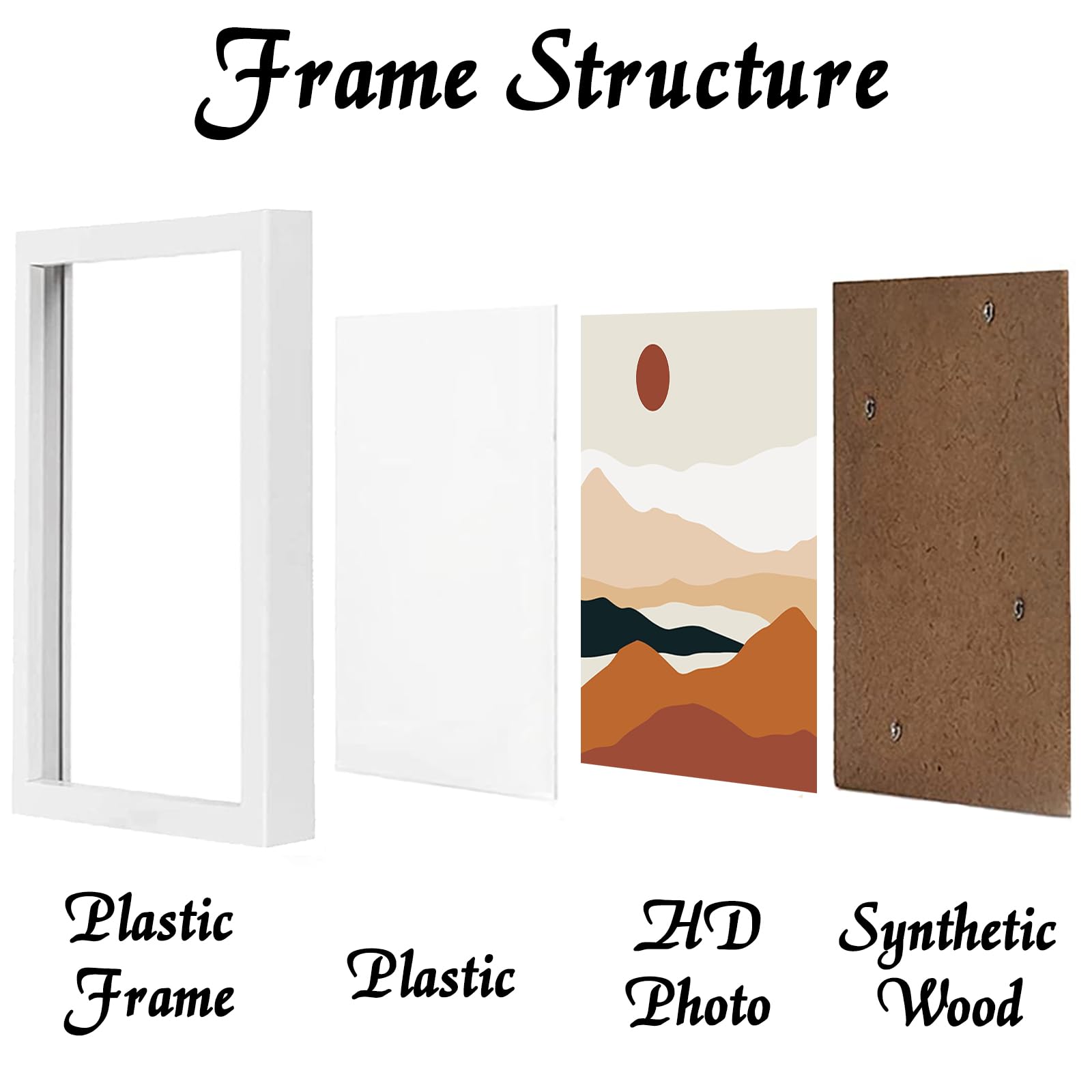 ijuerybai White 14x14 Picture Frame Set of 3, High Transparent Frame for 14 By 14 Square Photo Collage Canvas Poster Size Wall M