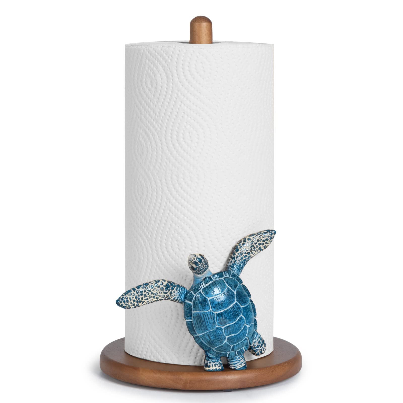 Turtle Paper Towel Holder - Unique Paper Towel Holder Stand Cute Sea Turtle Ocean Decor Gift Beach House Decor Wooden Counter Ki