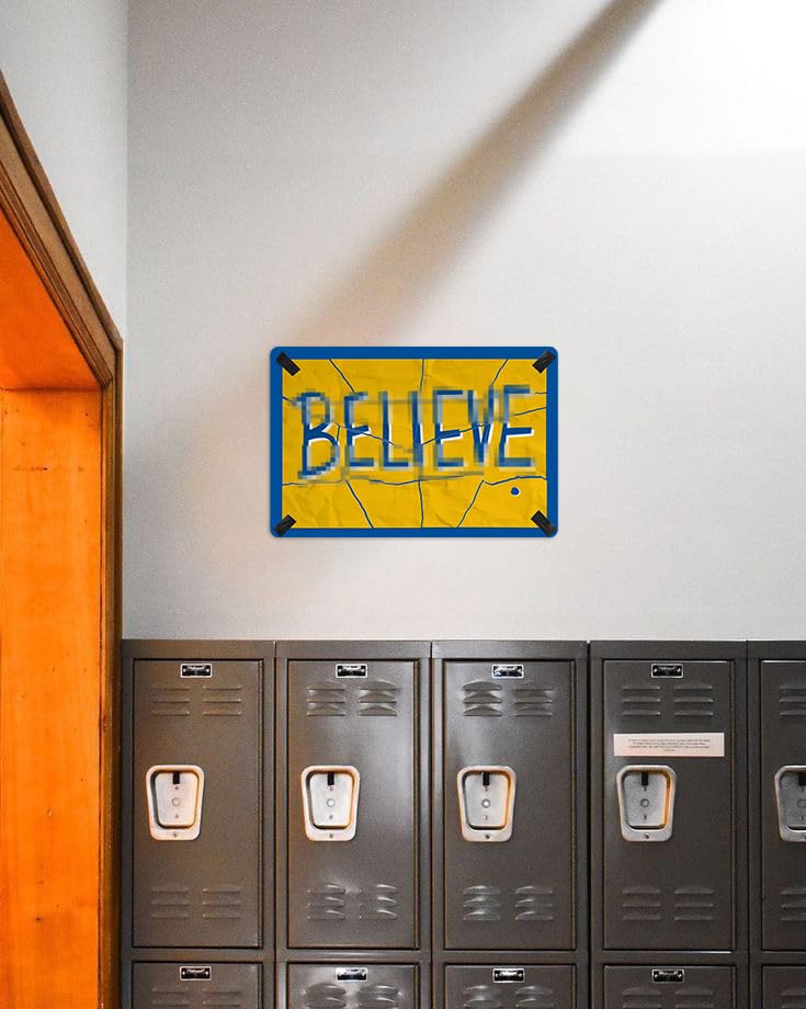 Flinelife Large Torn Believe Sign, 16x12, Believe Metal Motivational Wall Art Decor - Perfect for Fans