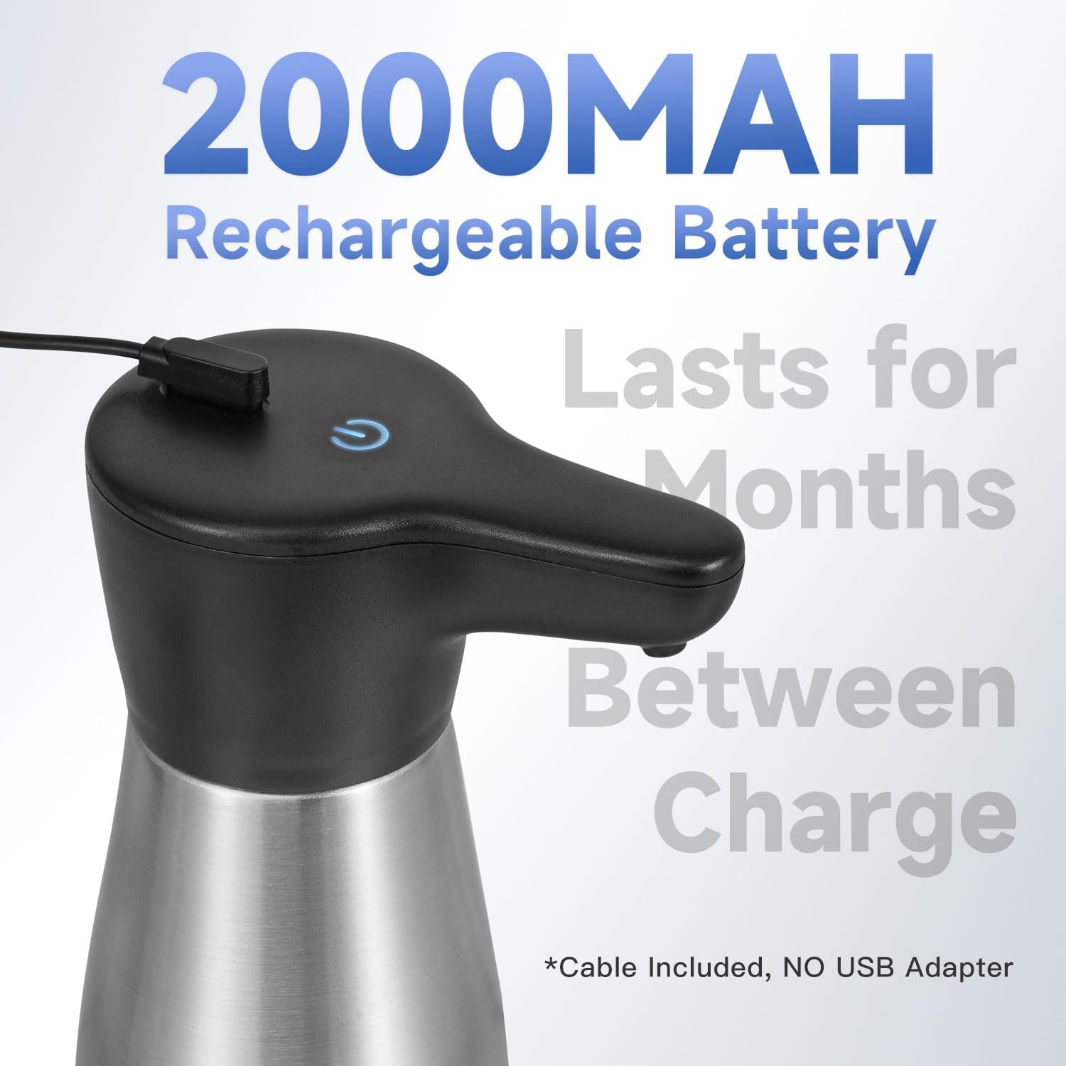 Aike Magnetic Charging Waterproof Automatic Soap Dispenser For Liquid Soap Spot Resist Stainless Finish 14Fl.Oz. Model Ak1337