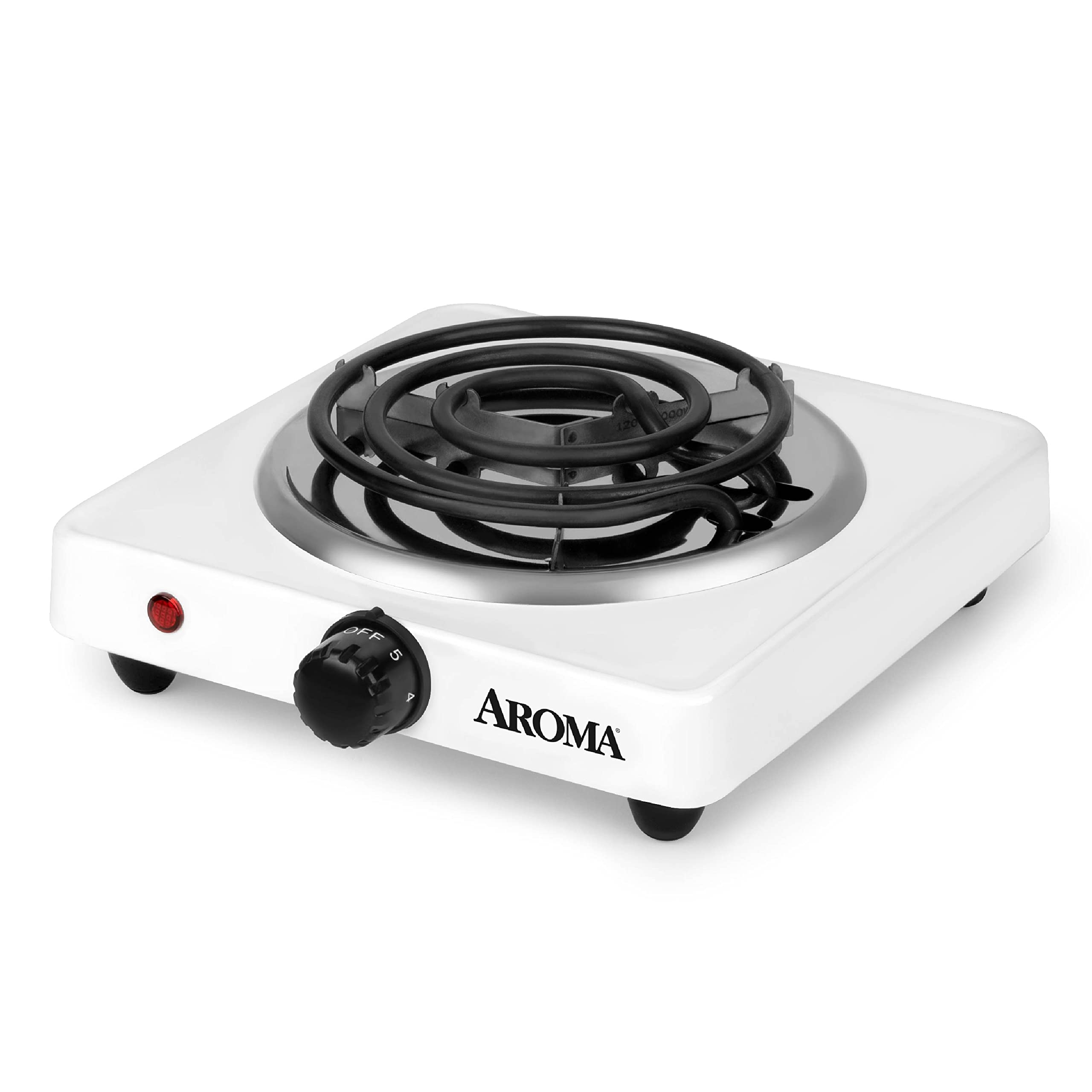 AROMA 6 Single Burner Hot Plate, Compact & Portable with Temperature Control, White (AHP-511)