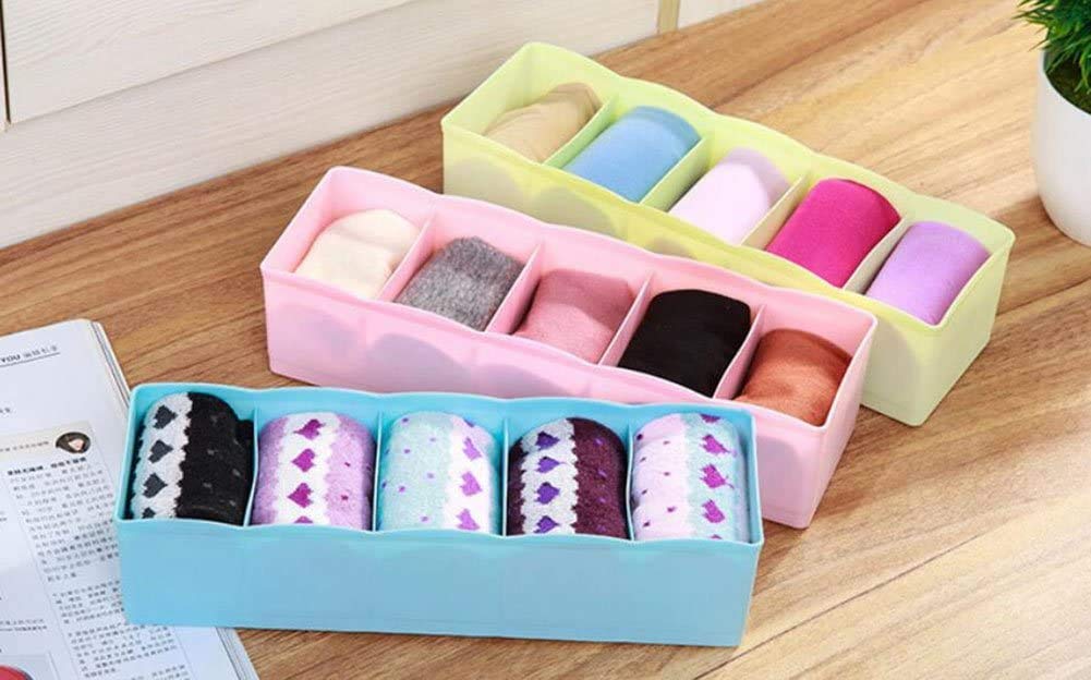 Stuber Undergarments Storage Basket Socks Underwear Innerwear Socks Storage Drawer Organiser Box Plastic (Set Of 4  MultiColou