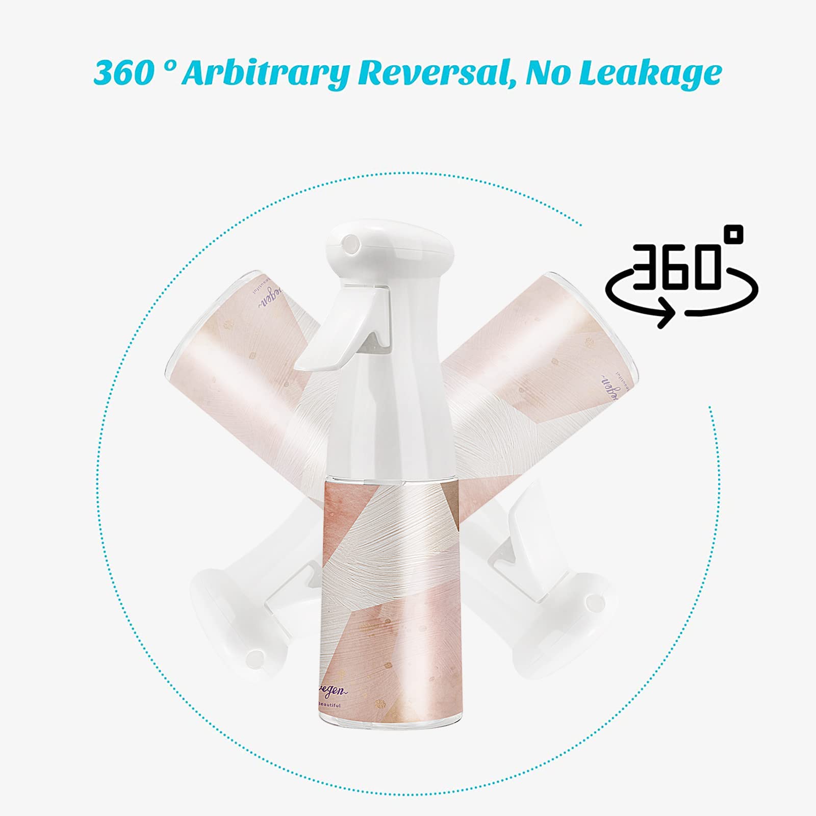 Facewegen Hair Spray Bottle Continuous Mist Spray Bottle Refillable Plastic Fine Spraying Bottle For Hair Styling, Plants, Clean