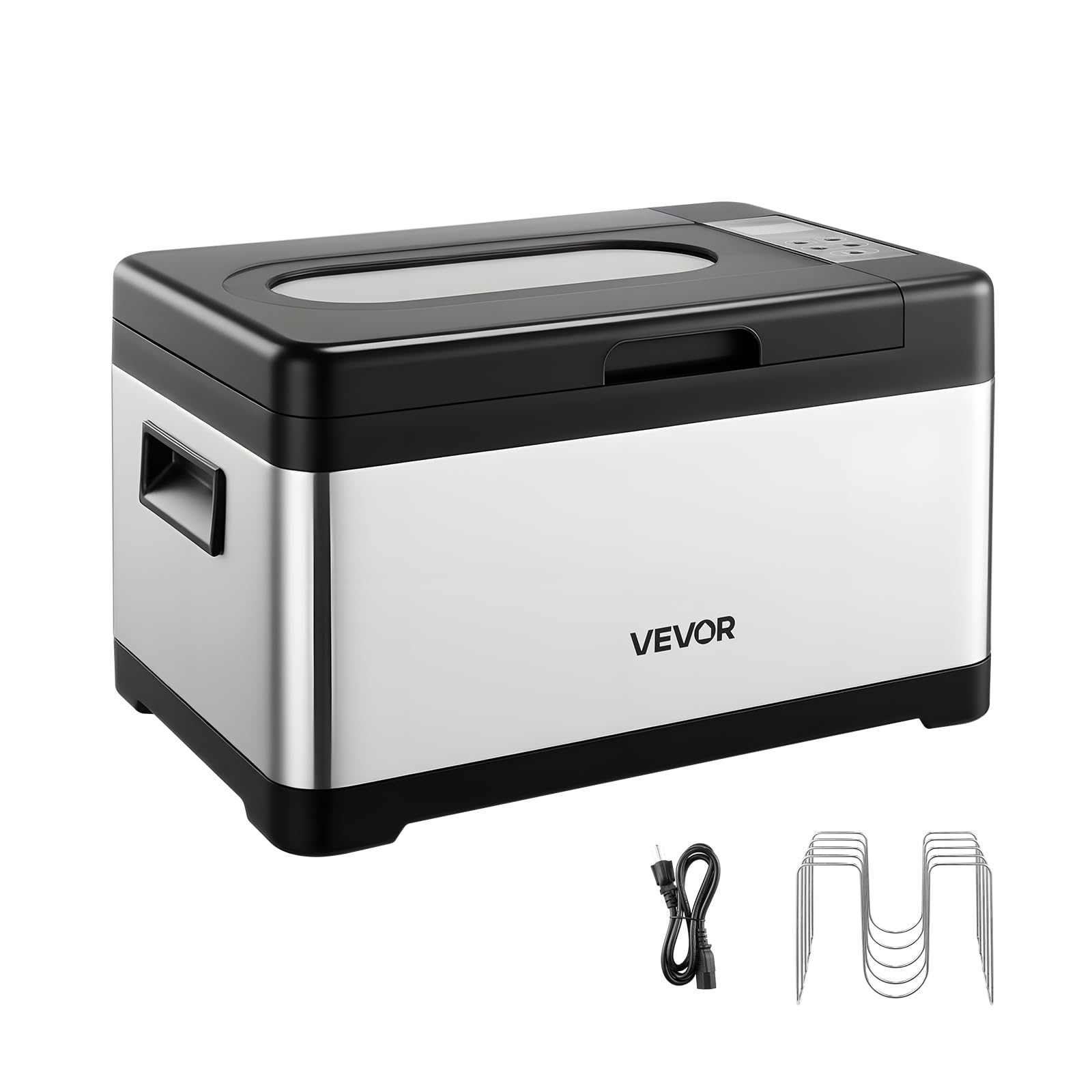 VEVOR Sous Vide Cooker, 800W Sous-Vide Machine, Suveed Cooking Machine with LED Digital Display, Glass Lid, Precise Temperature 