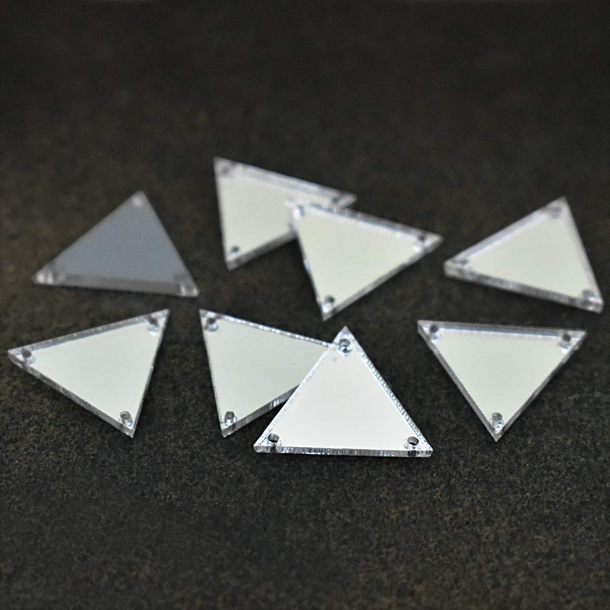 Embroiderymaterial Acrylic Mirror For Embroidery And Craft Purpose (Triangle Shape, 25 Pieces)