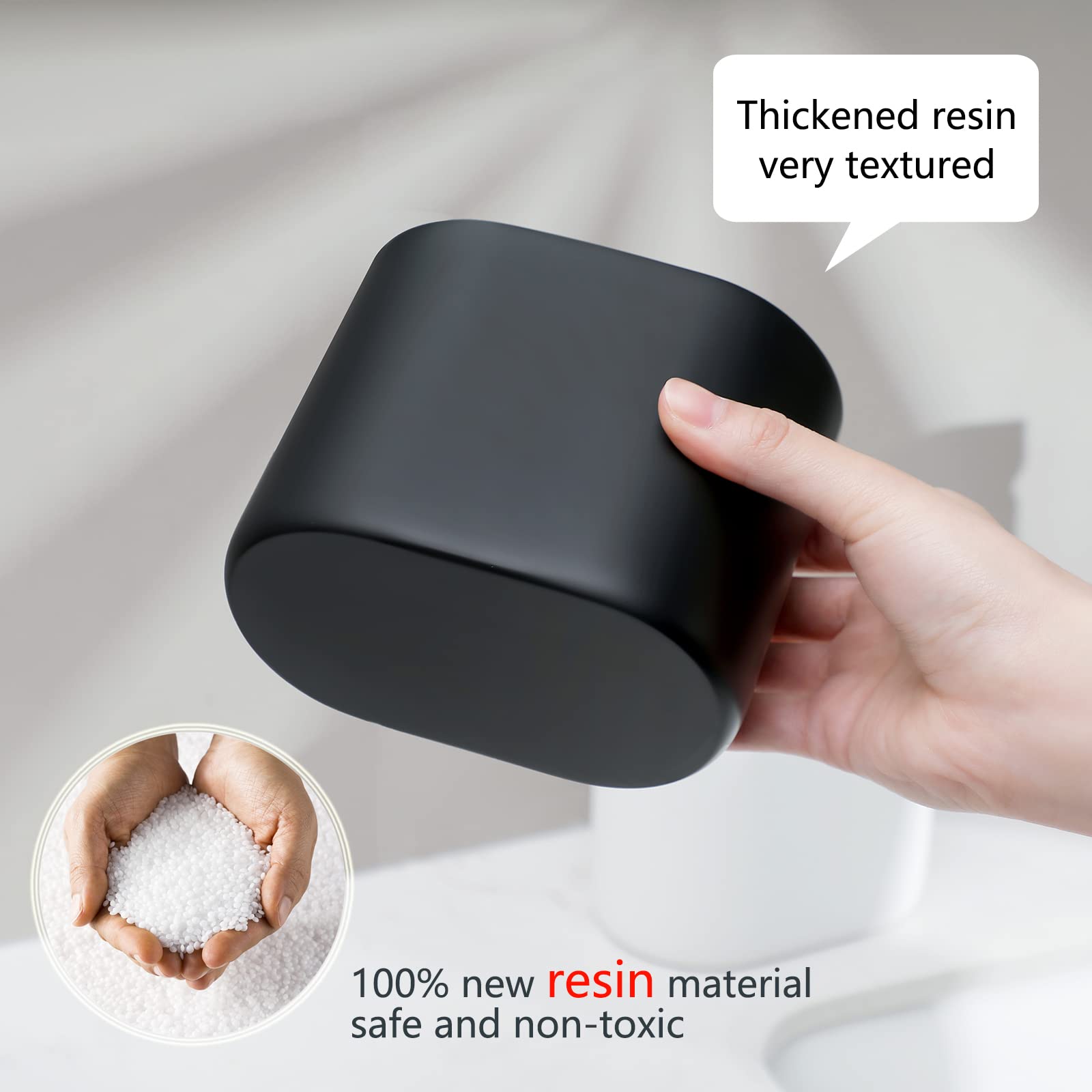 Rejomiik Thick Resin Toothbrush Holders Bamboo Tooth Brushing Holder For Bathroom Countertop, Tooth Brush Storage Organizer Stan