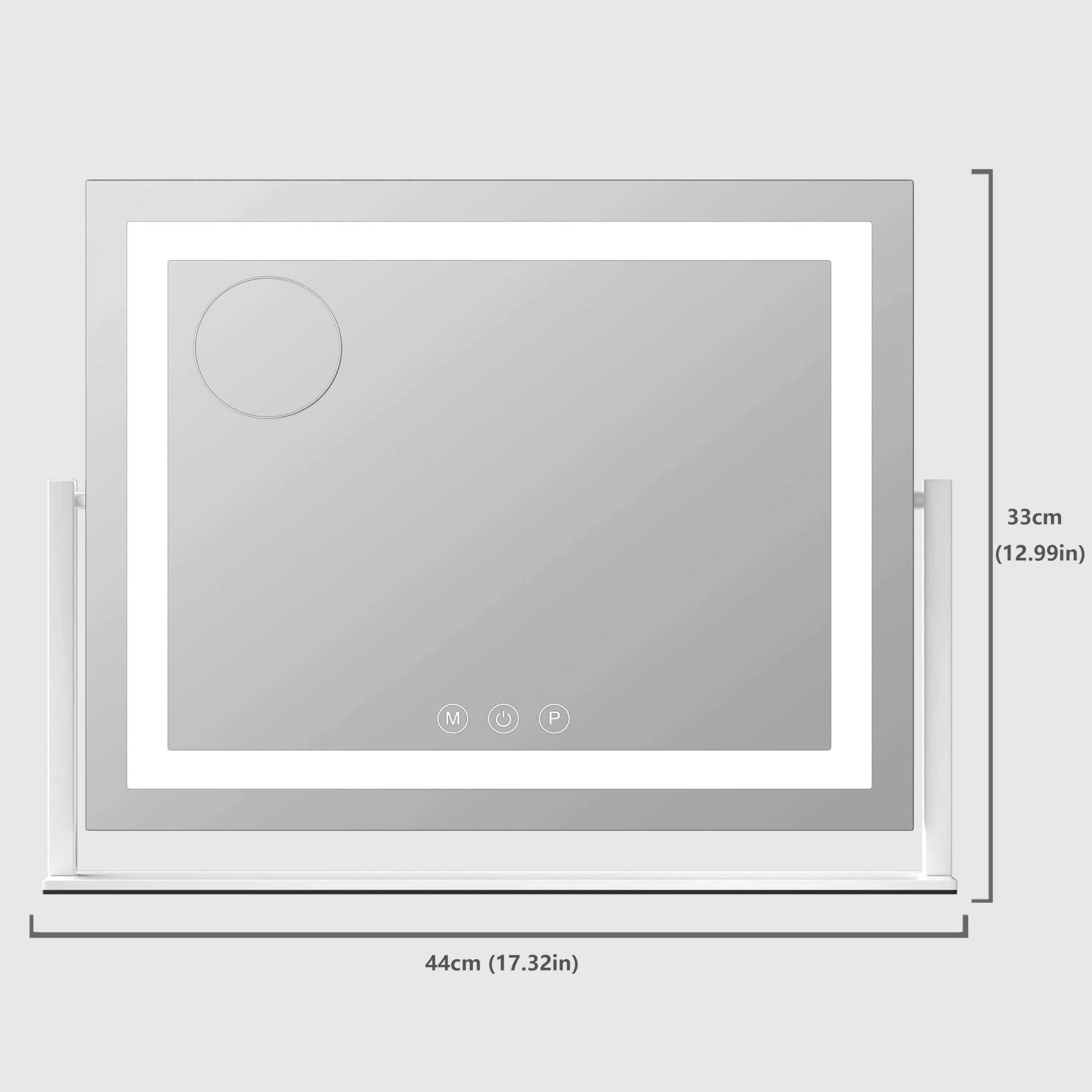 Gvnkvn Lighted Makeup Mirror - 17.3"x13", 5X Magnification, 3 Color Modes, Smart Touch Control, White, Gift Box