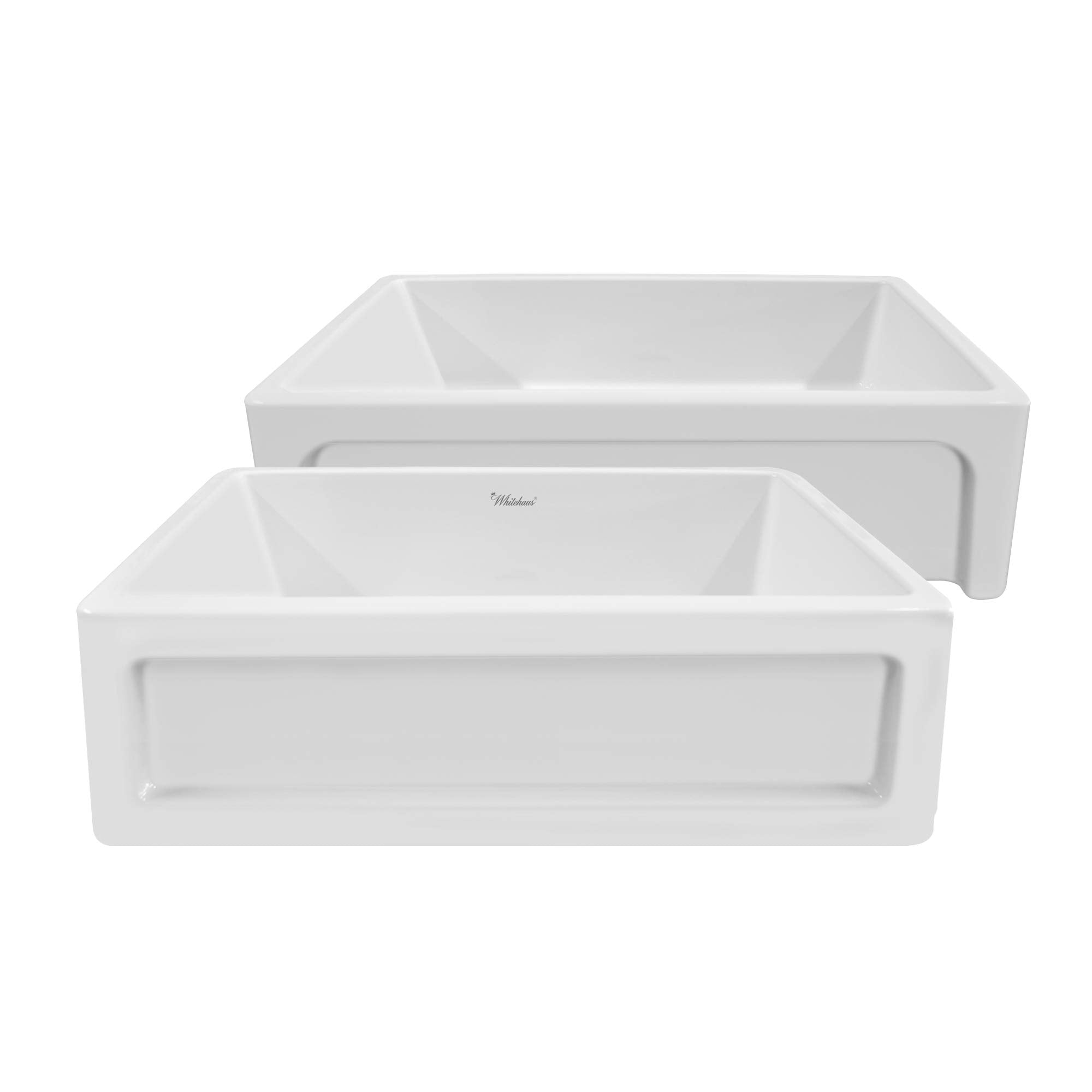 Whitehaus Collection Whq5550-White Glencove 33'' Front Apron Fireclay Kitchen Sink, White