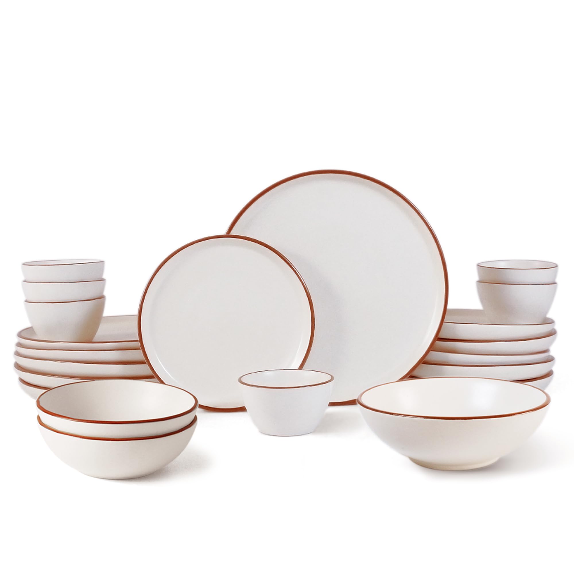 Ceramic 21 Piece Dinner Set | Vanilla Biscuit | BoneAsh Free, Lead Free | Microwave, Oven, Dishwasher Safe | (Vanilla Biscuit, 