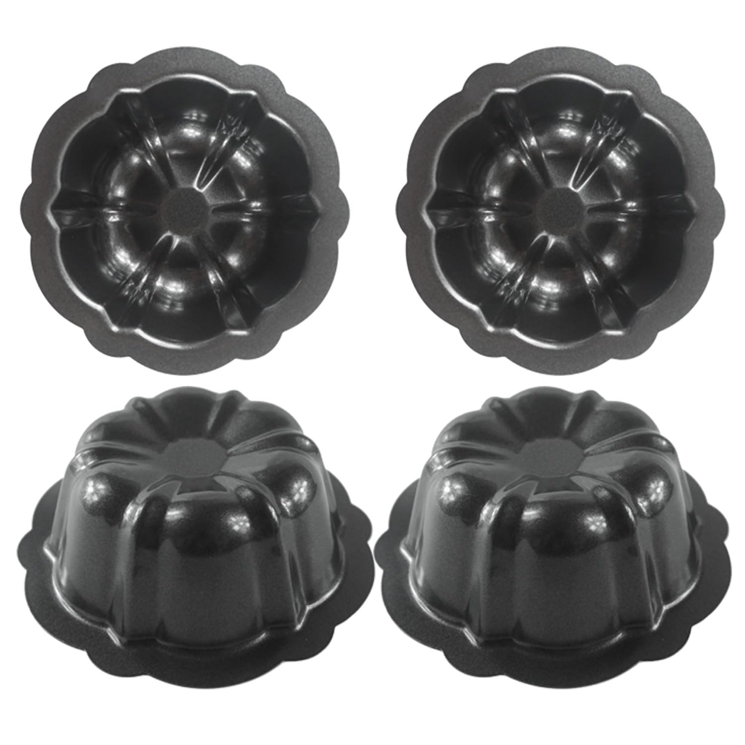 LoveDeal 4 Inch Small Fluted Cake Pan, Nonstick Mini Kugelhopf Cake Mold