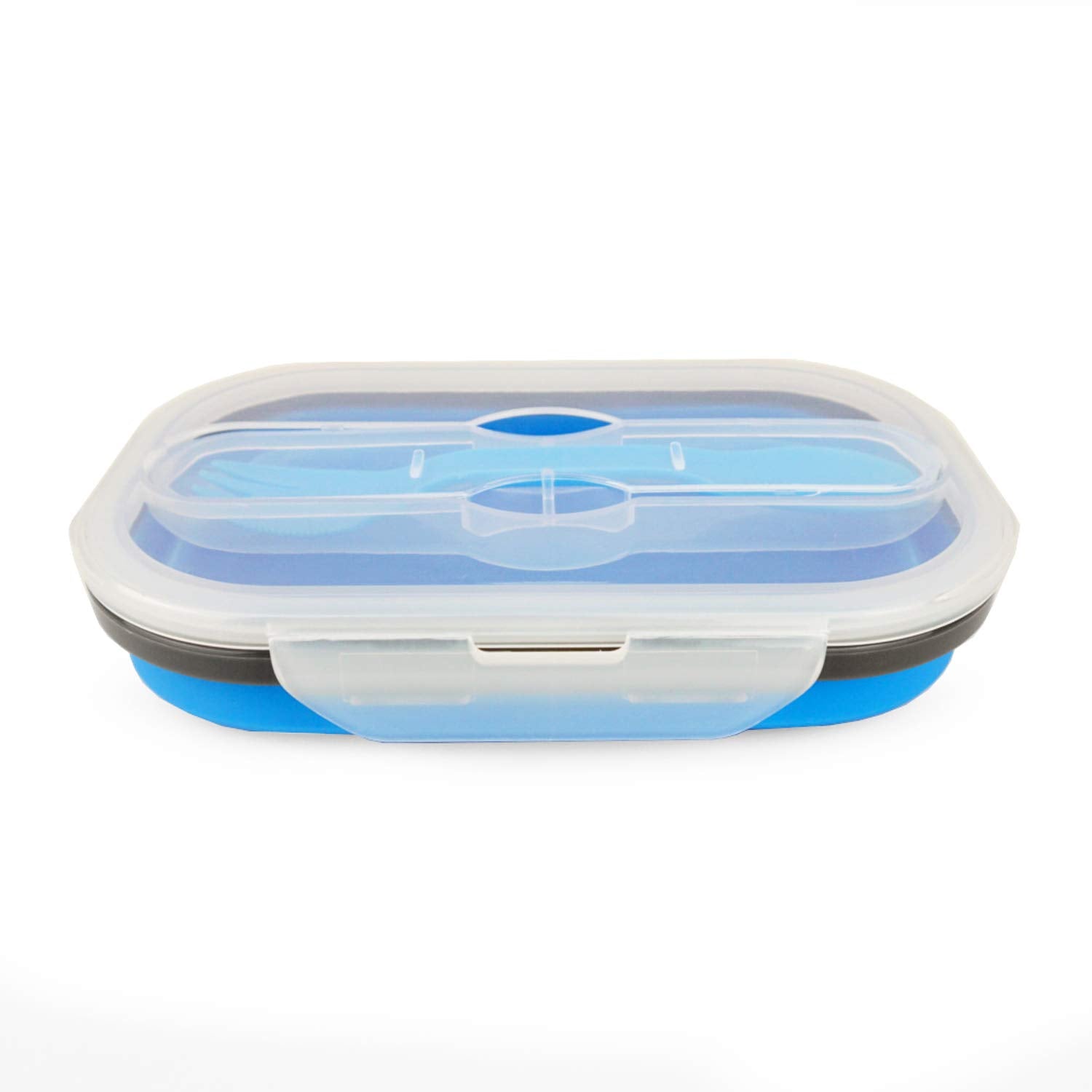 Cartints 800Ml Collapsible Bento Lunch Box, Silicone Food Storage Container, With Leakproof Lids And Spoon, Microwave Freezer Sa
