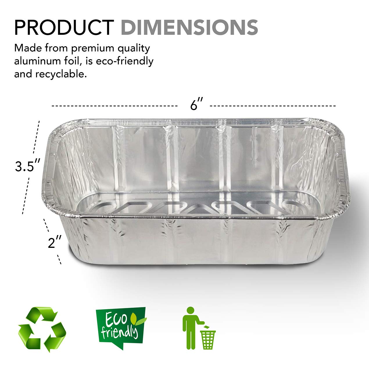 Stock Your Home 1 Lb Aluminum Foil Mini Loaf Pans (50 Pack) Disposable Small Loaf Pan - 1 Pound Baking Tin Liners, Perfect To Ba