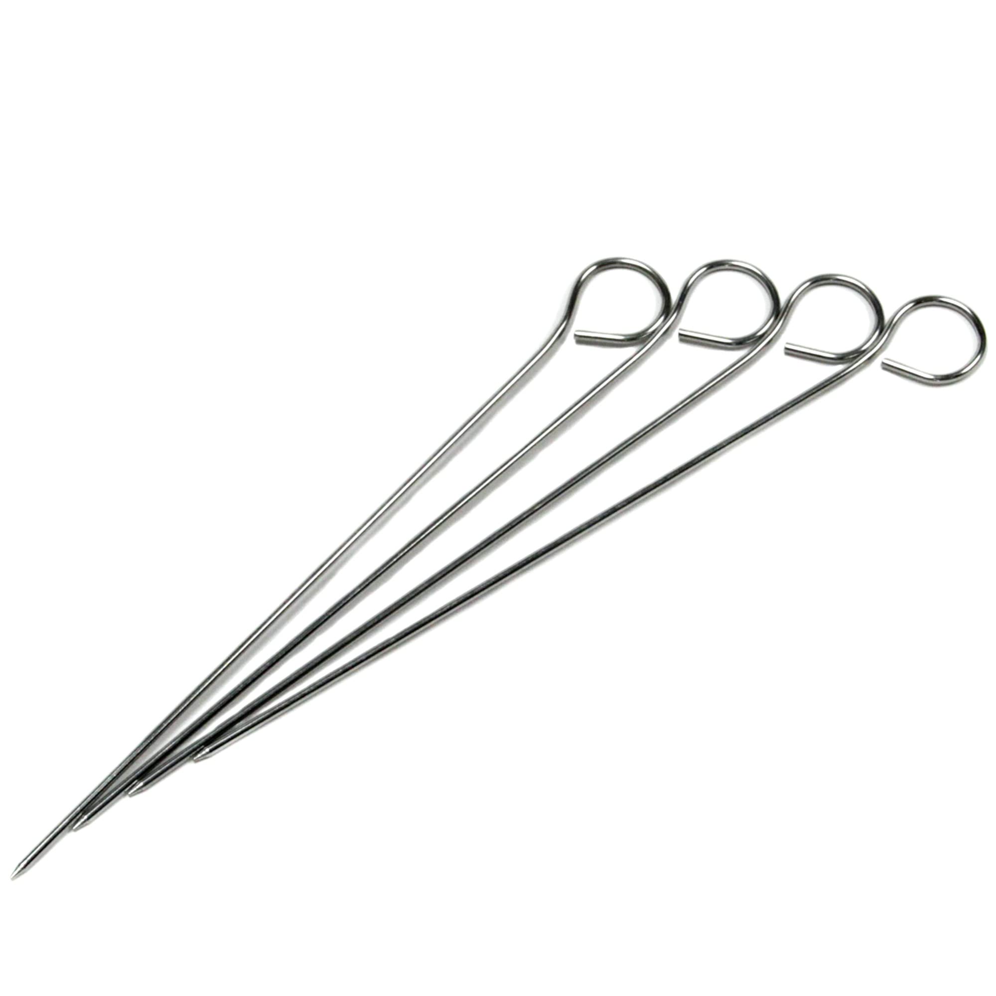 Chef Craft Premium Bbq Skewers, 9 Inch 4 Piece Set, Stainless Steel