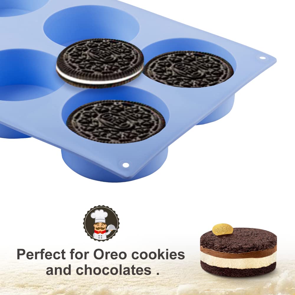 La Chat 4 Pcs Candy Molds, Silicone Oreo Cookie Chocolate Molds For Candy, Cookies, Oreos, Mini Soap, Cupcake, Pudding, Jello, M
